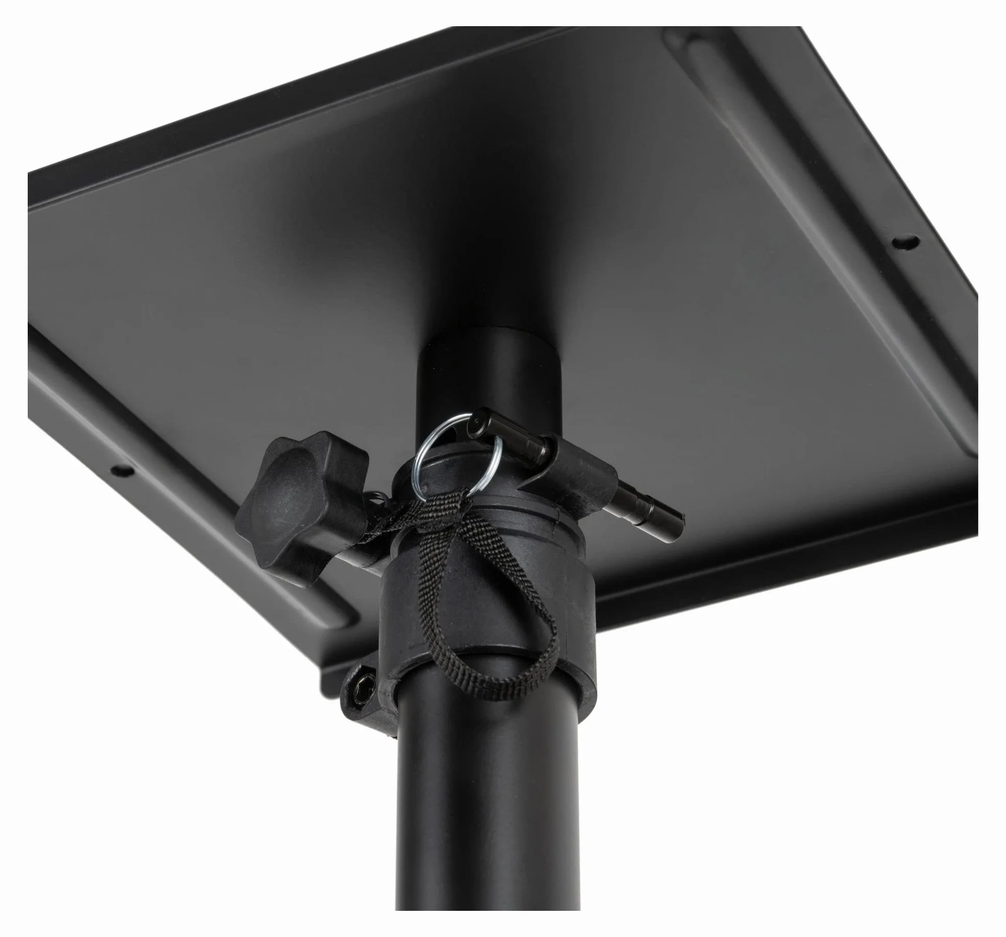 Pronomic SLS-36K BK statyw stołowy z zaciskiem stołowym do monitorów studyjnych – bardzo mało miejsca – regulacja wysokości 24,5 cm i 41,5 cm – powierzchnia do odkładania z paskami z gumy piankowej –