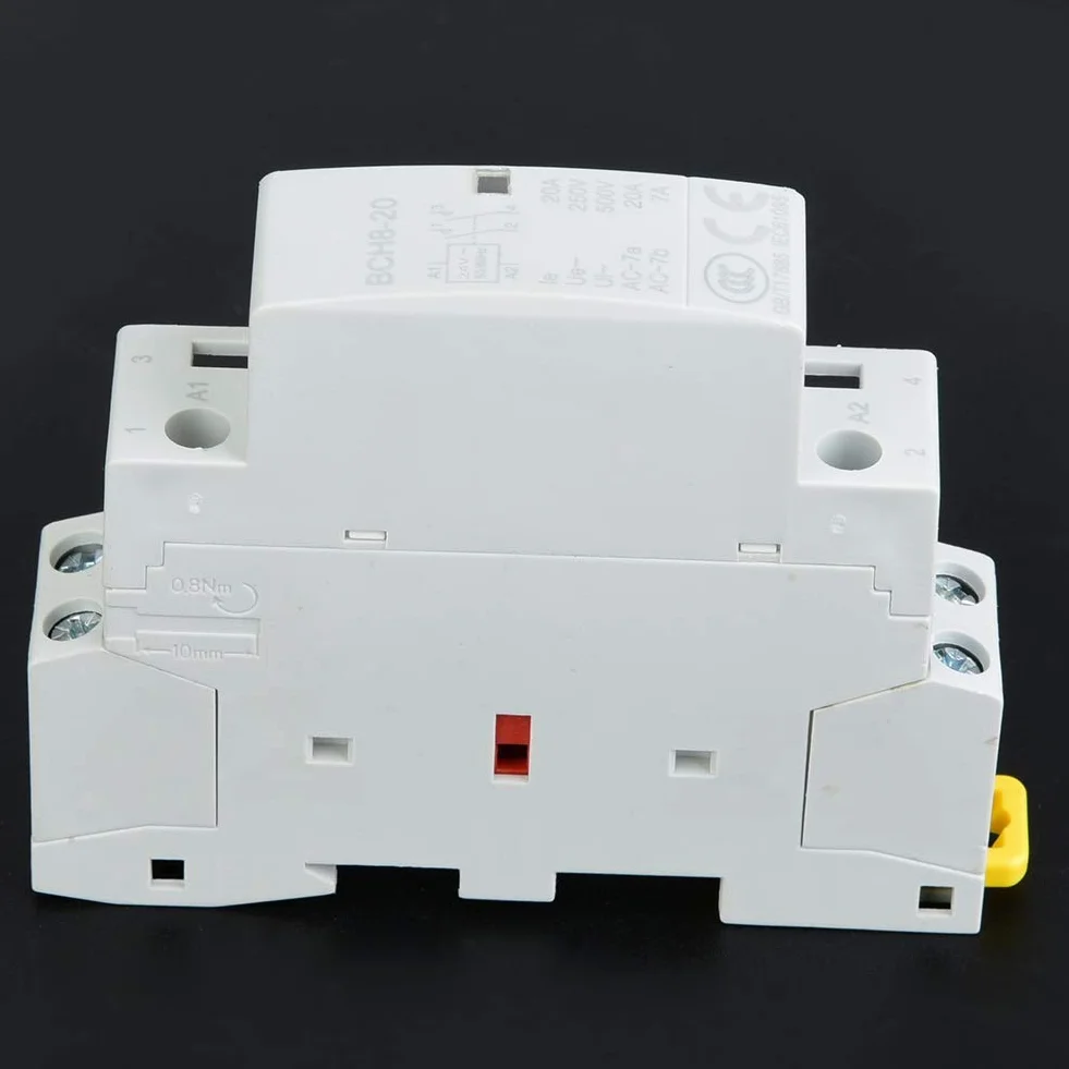 Przekaźnik 230V Suchy Styk Stycznik 2P 20A Domowy Stycznik Prądu Przemiennego do Montażu na Szynie Din elektryczność 1No 1Nc (220V 230V) (220V/230V)