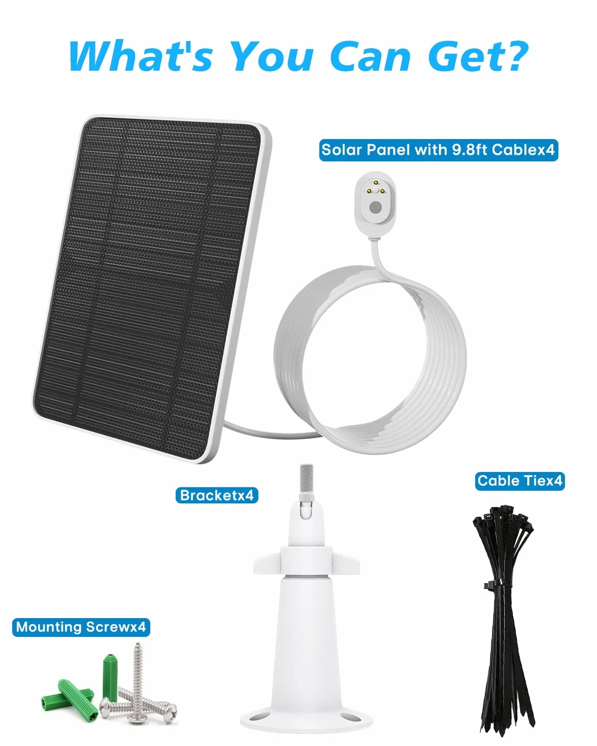 Ładowarka do paneli słonecznych kompatybilna z kamerą bezpieczeństwa Arlo Ultra/Ultra 2/Pro 3/Pro 4/Pro 3 Floodlight, 5 V, 4 W, ładowanie paneli słonecznych, IP65, odporna na warunki atmosferyczne, 3
