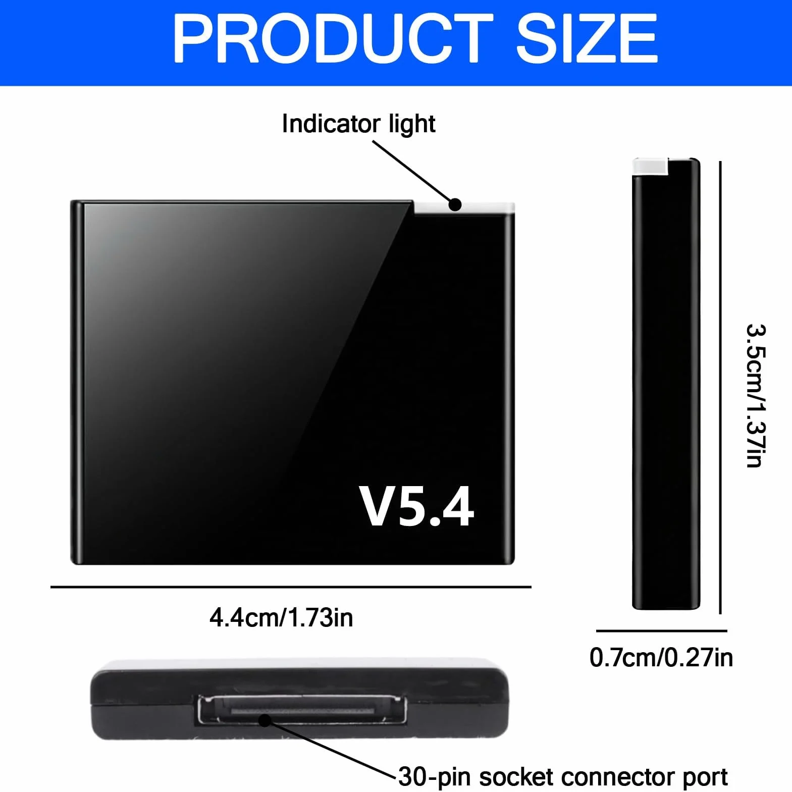 30-pinowy adapter Bluetooth 5.4 do Bose SoundDock, przenośny mini odbiornik muzyczny do iPhone'a/iPoda, 30-pinowe stacje dokujące do odtwarzaczy muzycznych, nie nadaje się do samochodów ani motocykli