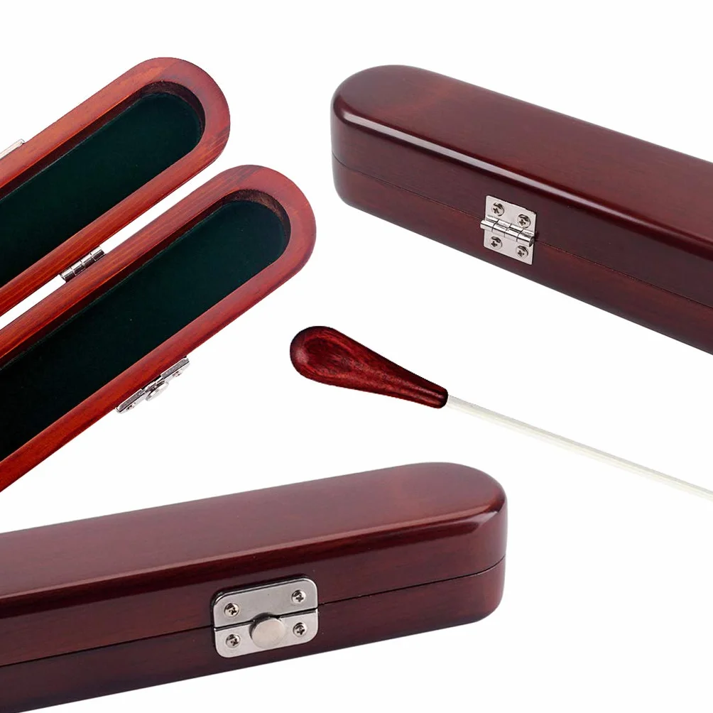 Alnicov Red Wood Conductor Music Baton Drewniane pudełko z pałeczką Ręcznie robione
