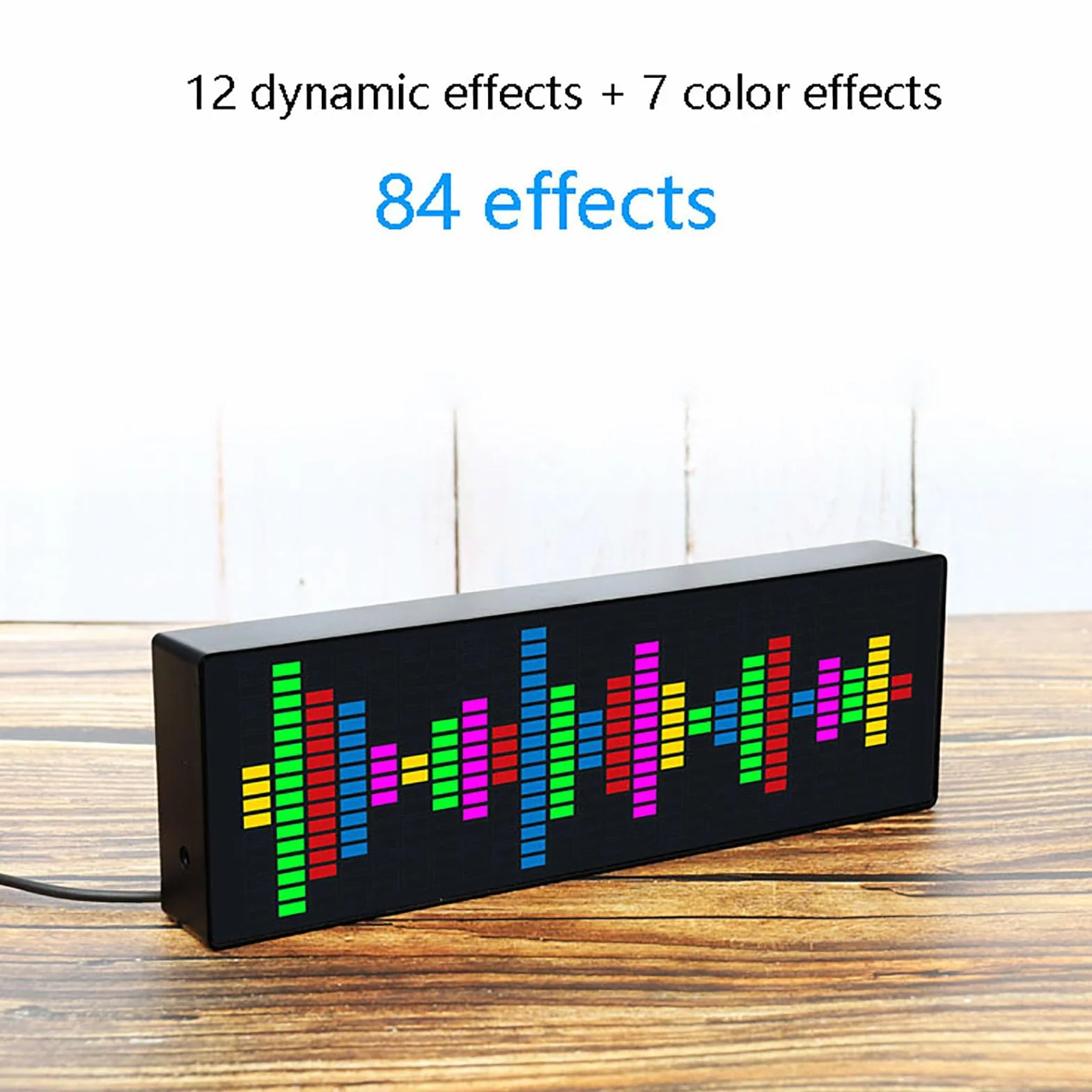 Analizator Widma Audio, Wyświetlacz Widma Muzycznego LED, 84 Efekty Wyświetlania/szybki Odbiór Dźwięku/automatyczne Przełączanie Sterowane Dźwiękiem, Wskaźnik Poziomu Atmosfery