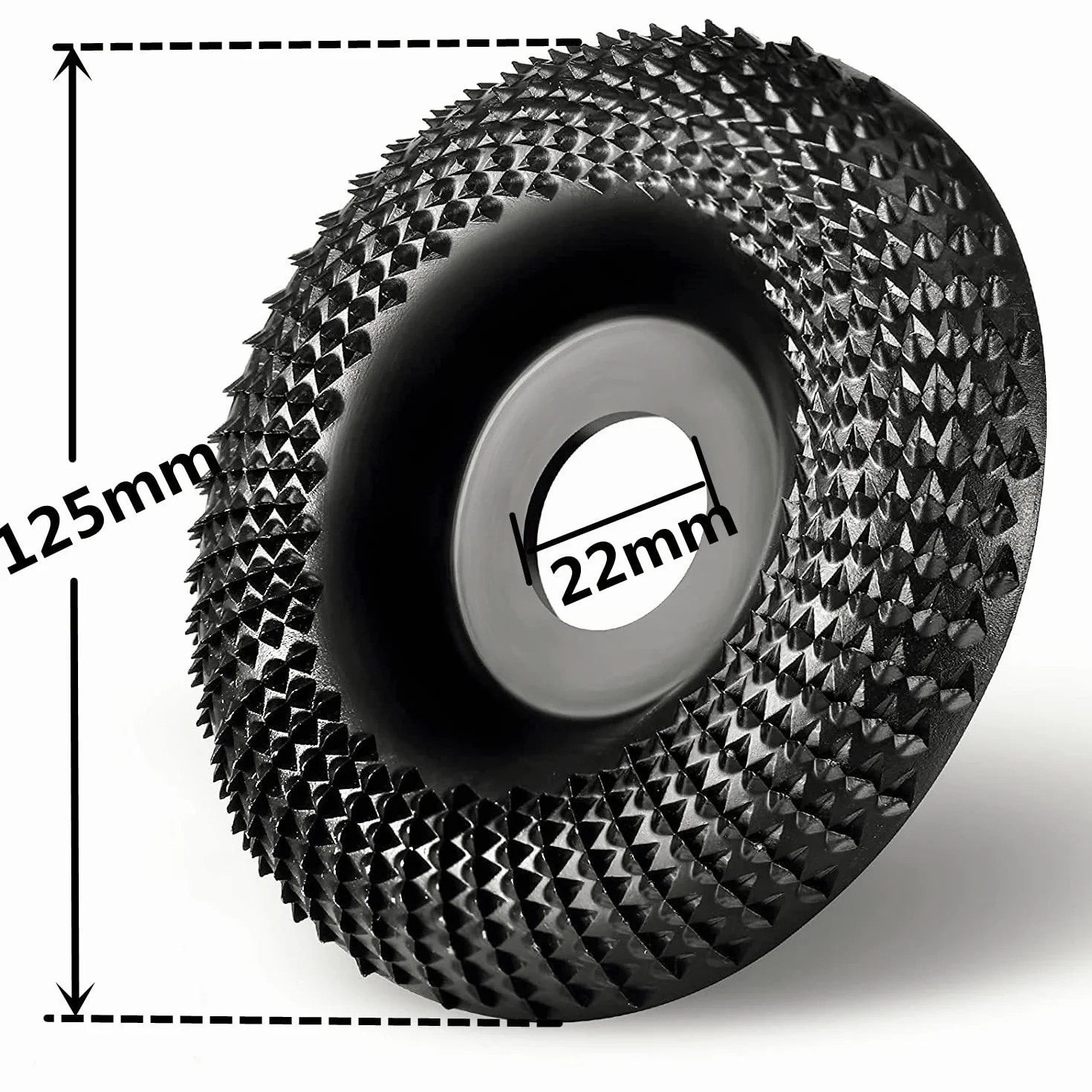 Tarcza szlifierska do szlifierki kątowej do drewna, 125 mm, tarcza do rzeźbienia w drewnie, tarcza do piły łańcuchowej, węglik wolframu, tarcze szlifierskie do formowania (czarna)
