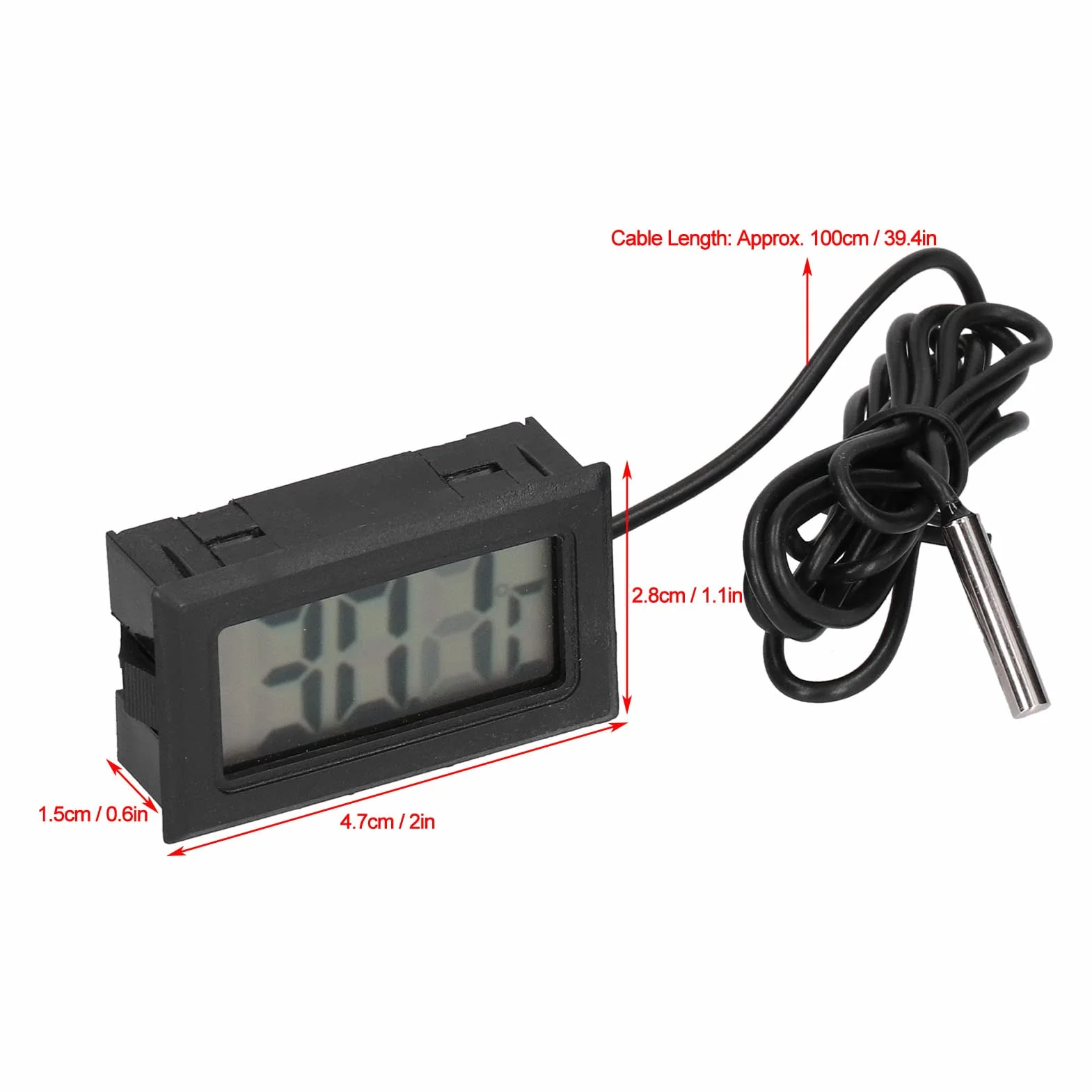 TS-806 Cyfrowy Elektroniczny Miernik Temperatury, Termometr Termoparowy z Wyświetlaczem LED z Zewnętrzną Sondą do Klimatyzatorów, Wykrywanie Temperatury w Lodówce