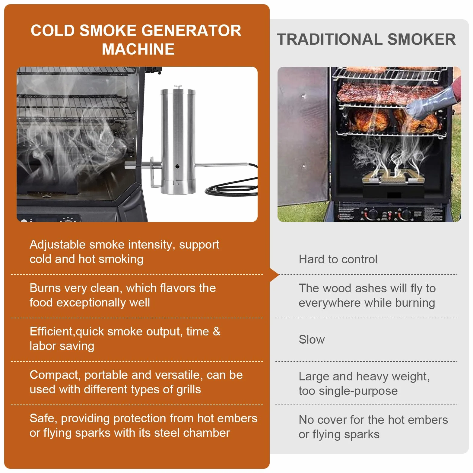 Generator zimnego dymu ze stali nierdzewnej, generator dymu do pieców wędzarniczych Smoker z pompą, generator zimnego dymu ze stali nierdzewnej do pieca wędzarniczego generator zimnego dymu Smoker