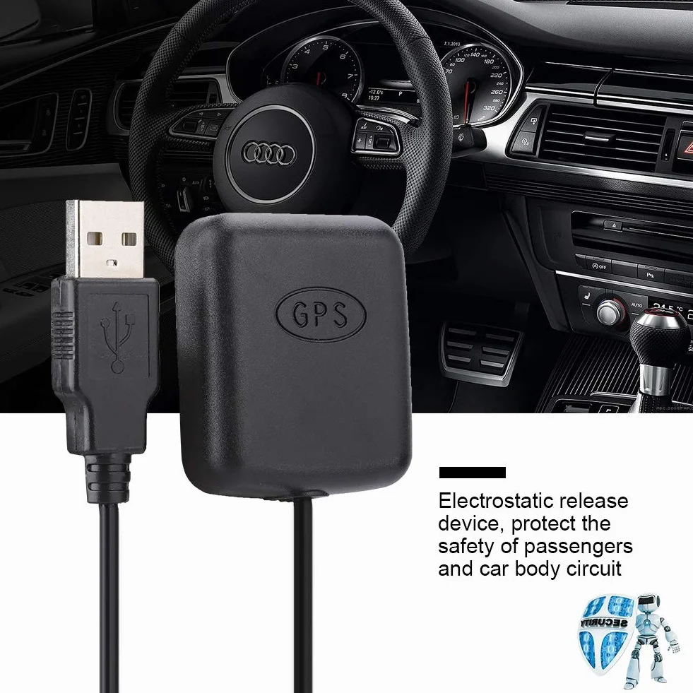 Samochodowa antena GPS, / 9,84 ft materiał ABS wielofunkcyjny 2 w 1 samochodowy adapter powietrza GPS do samochodu magnetyczna podstawa z kablem RG174 3 metry interfejs USB