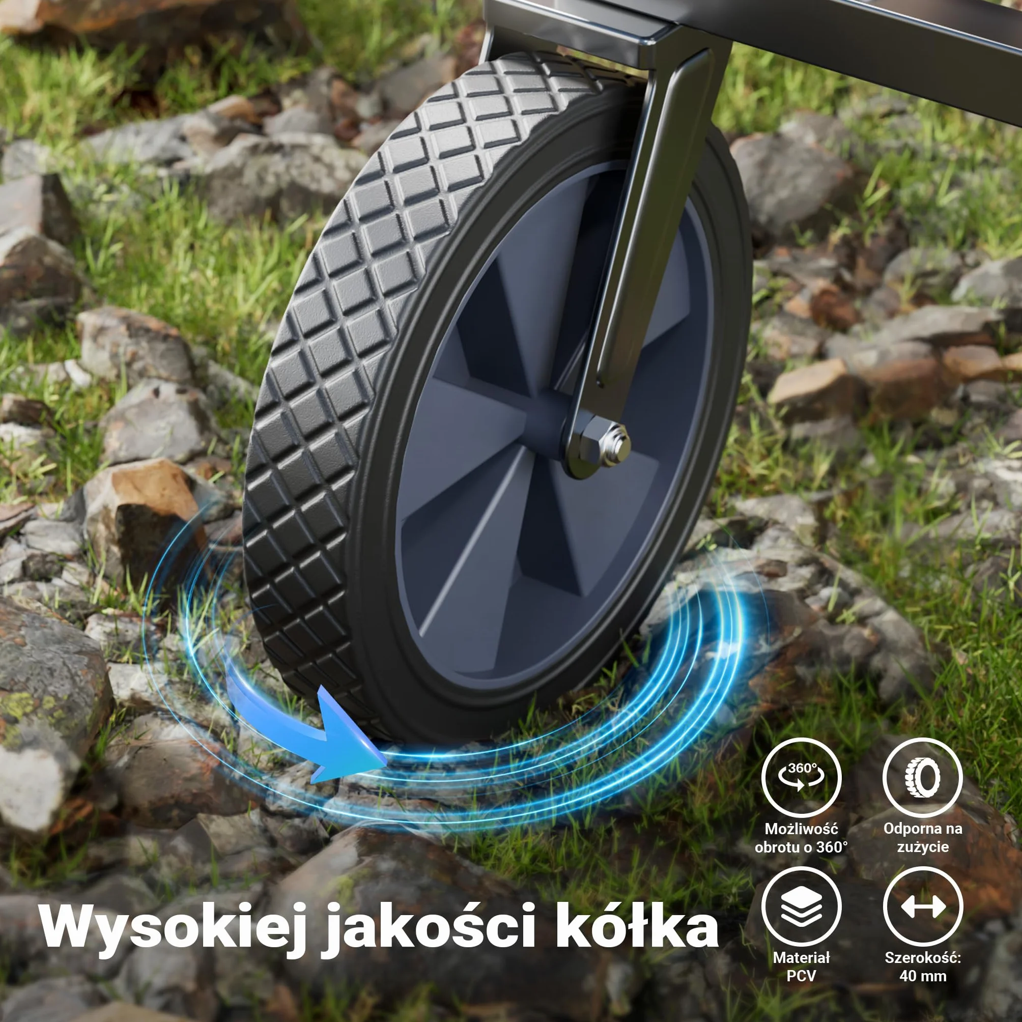 Składany wózek transportowy z teleskopowym uchwytem do 100 kg, kompaktowa przyczepka kempingowa, solidny wózek plażowy, turystyczny i ogrodowy