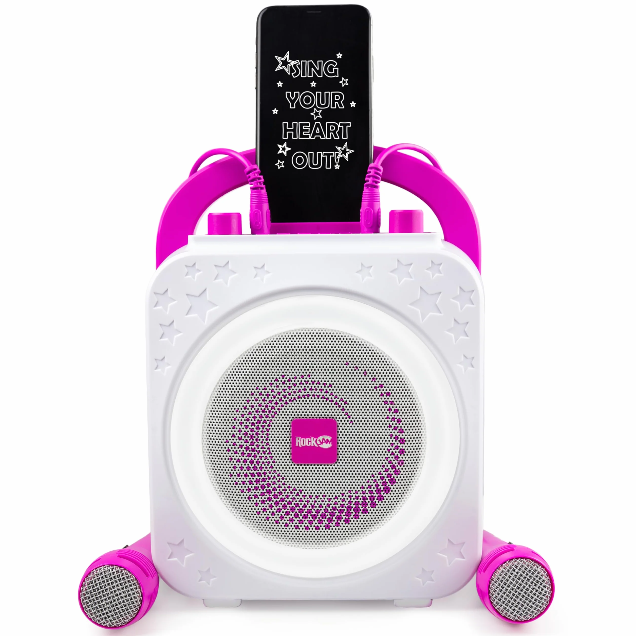 RockJam Ring urządzenie do karaoke Bluetooth z dwoma mikrofonami
