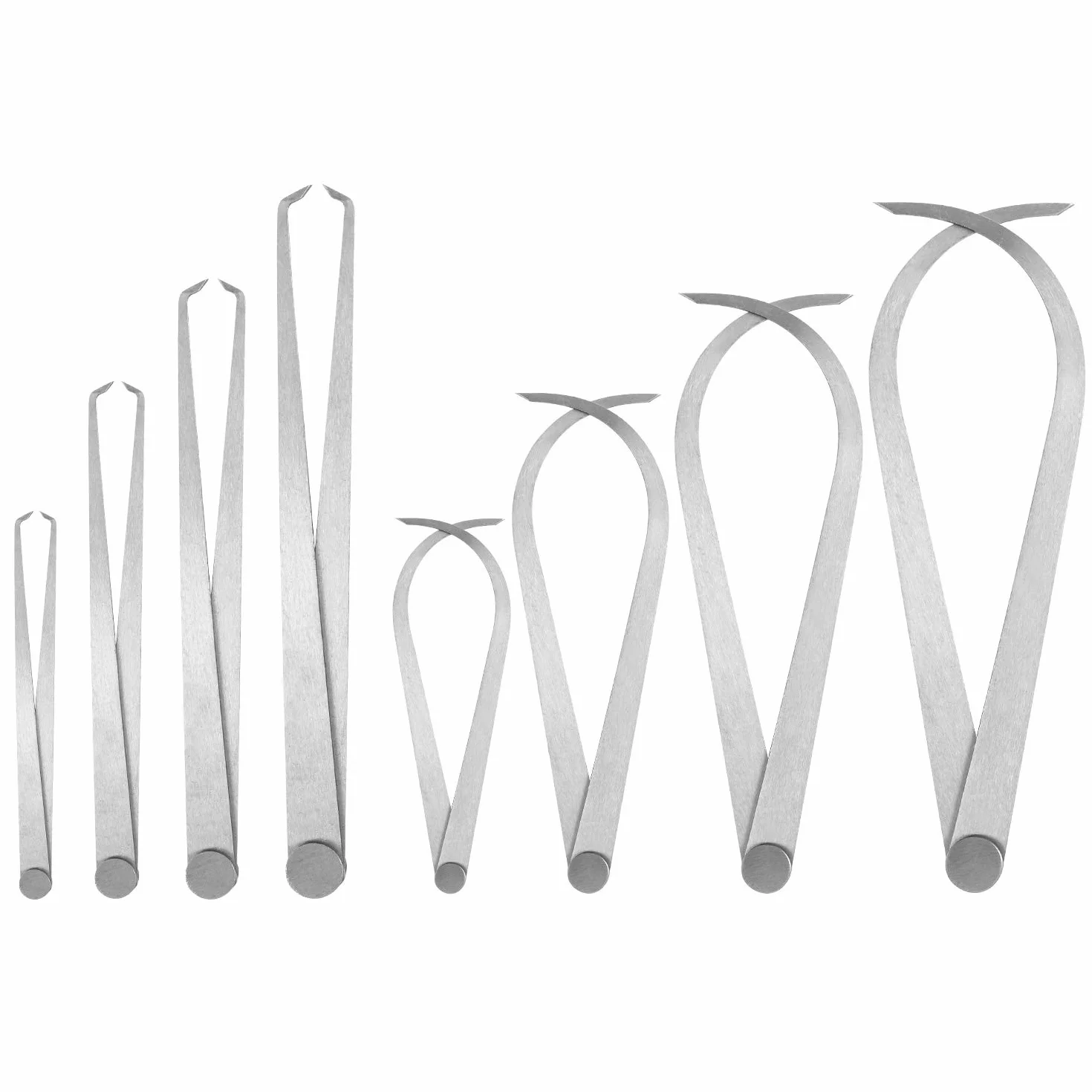 QWORK® Suwmiarka zewnętrzna i wewnętrzna zestaw zacisków metalowych, 15 cm, 20 cm, 25 cm, 30 cm, ceramiczne narzędzia pomiarowe z