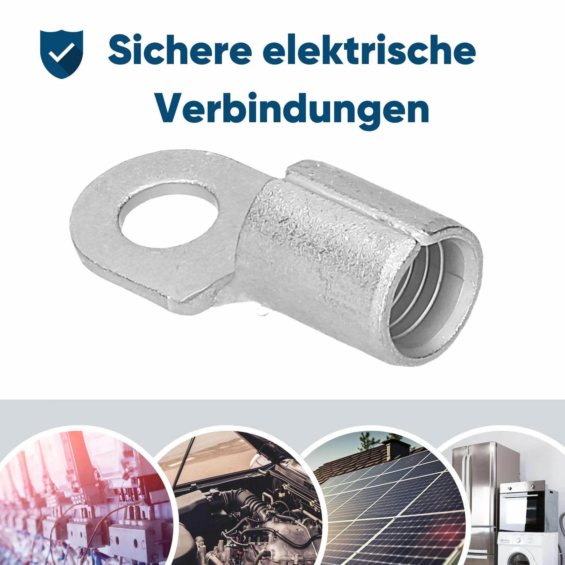 10 sztuk Kalitec Q16-5 końcówka zaciskowa 16 mm² M5 I nieizolowana I tłoczenie trzpieni I do przewodów wielo-, cienkożyłowych i cienkożyłowych I Końcówka kablowa 16 mm² zgodnie z DIN 46234