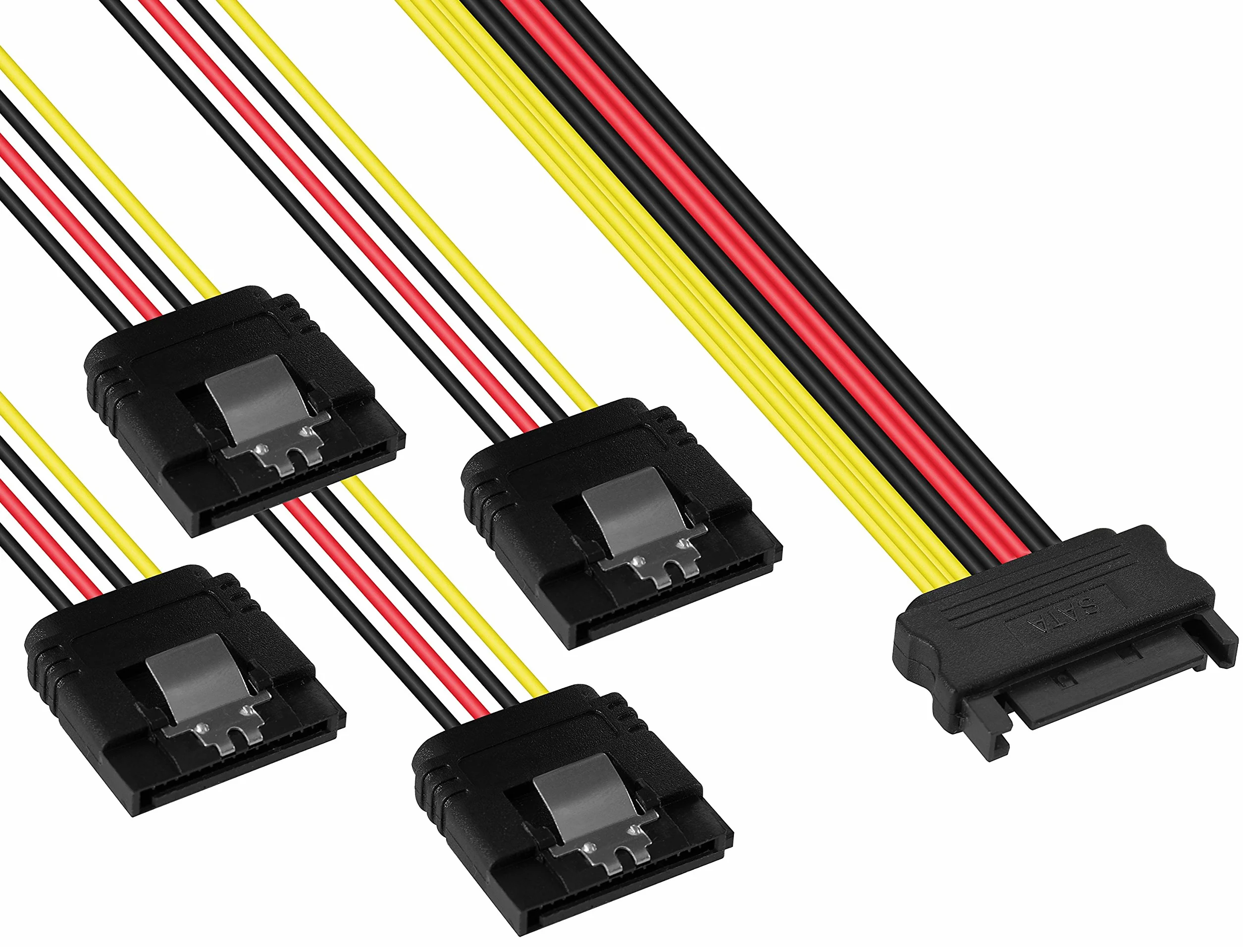 Poppstar adapter kabla zasilającego SATA 20cm (poczwórny) (zasilacz adaptera SATA -1 wtyczka męska na 4 gniazda żeńskie)