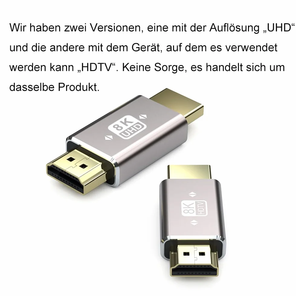 Adapter Przedłużający HDMI 8K Wtyczka na Wtyczkę, Złącze HDMI 2.1, Obsługuje 8K 60 Hz/4K 120 Hz HDR, do Projektora HDTV, Laptopa, PC, 2 szt