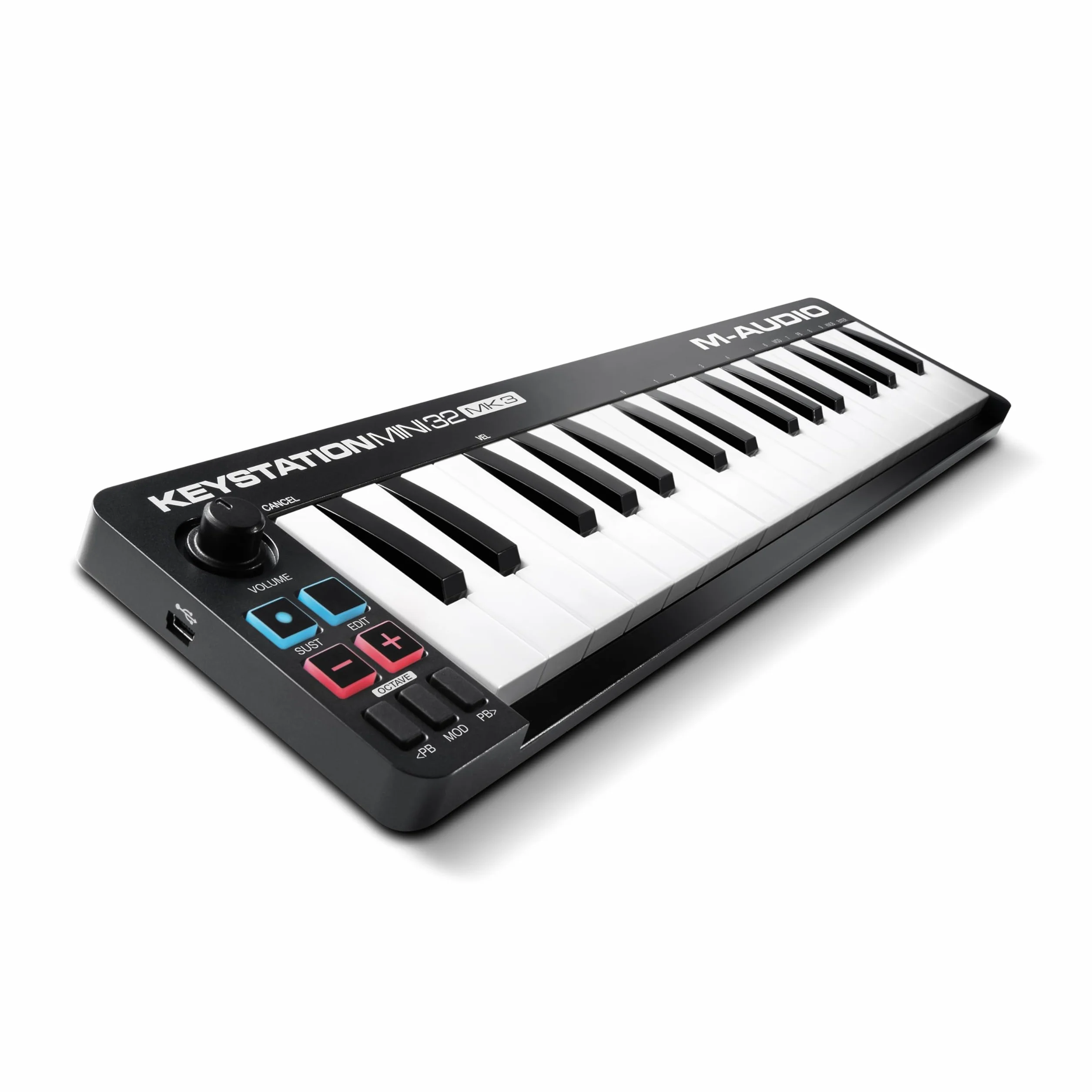 M-AUDIO Keystation Mini 32 MK3 przenośna klawiatura sterująca MIDI USB do produkcji muzyki w podróży z MPC Beats