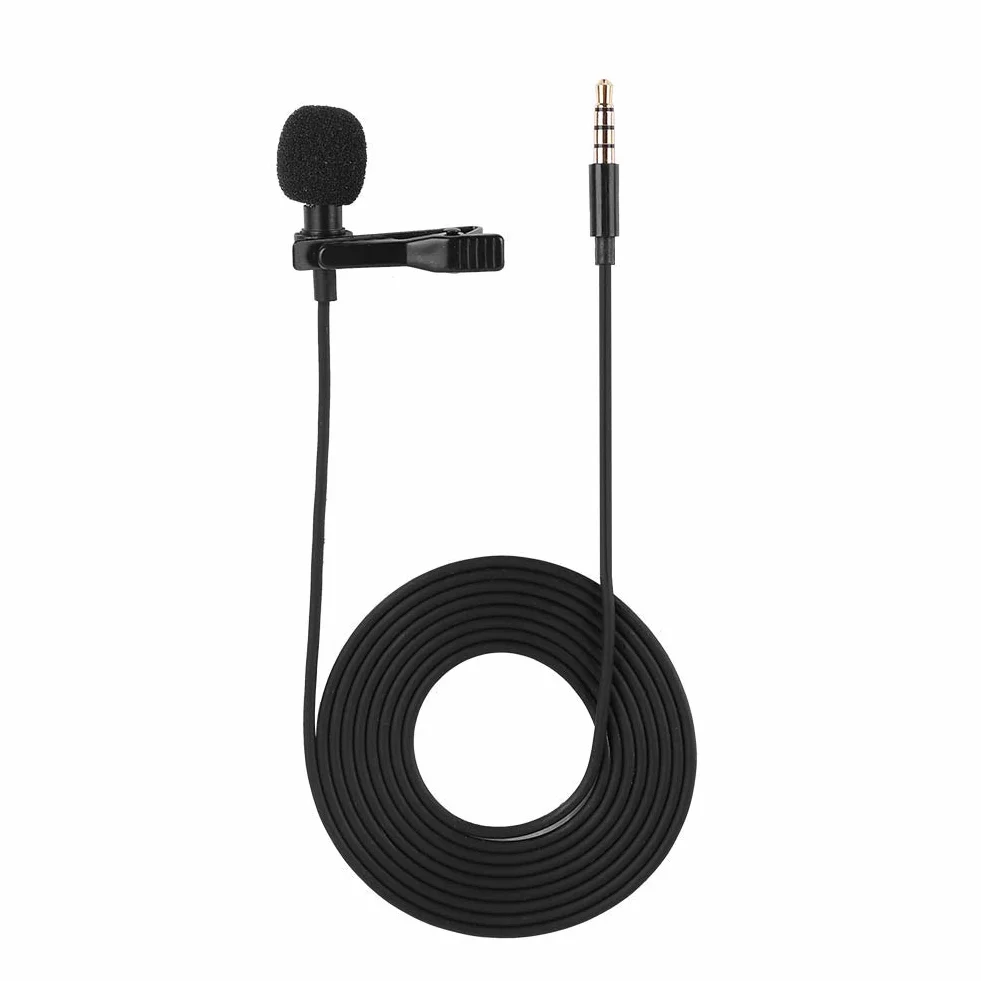 Bez użycia rąk Clip-on Mic Lapel Mic 3,5 mm Wielokierunkowy kondensator Lavalier Mic do aparatu DSLR Android Sangsung PC Laoptop Recorder