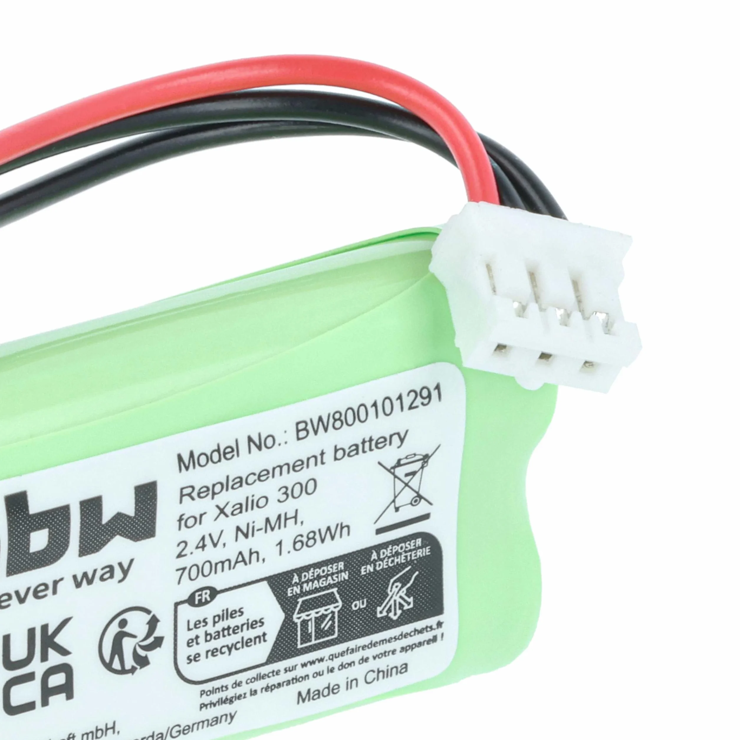 vhbw NiMH akumulator 600 mAh (2,4 V) do bezprzewodowego telefonu stacjonarnego Philips Xalio 300, 300 DECT jak 2HR-AAAU, H-AAA600X2, H-AAA500X2.