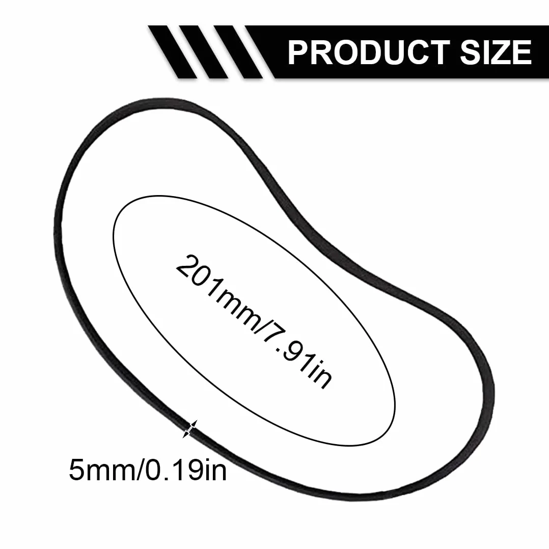 2 szt. gumowe paski do gramofonu, elastyczne, o wzmocnionej konstrukcji, szerokość 5 mm, długość 20 cm, paski zamienne do fonografów i talerzy, łatwa i trwała wymiana
