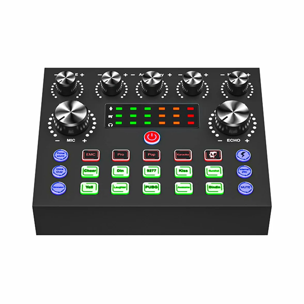 WANGCL Sprzęt do nagrywania podcastów V8S z modyfikatorem głosu, mikserem podcastów, kartą dźwiękową, interfejsem miksera audio DJ do gier na PC, strumieniowaniem na żywo itp.