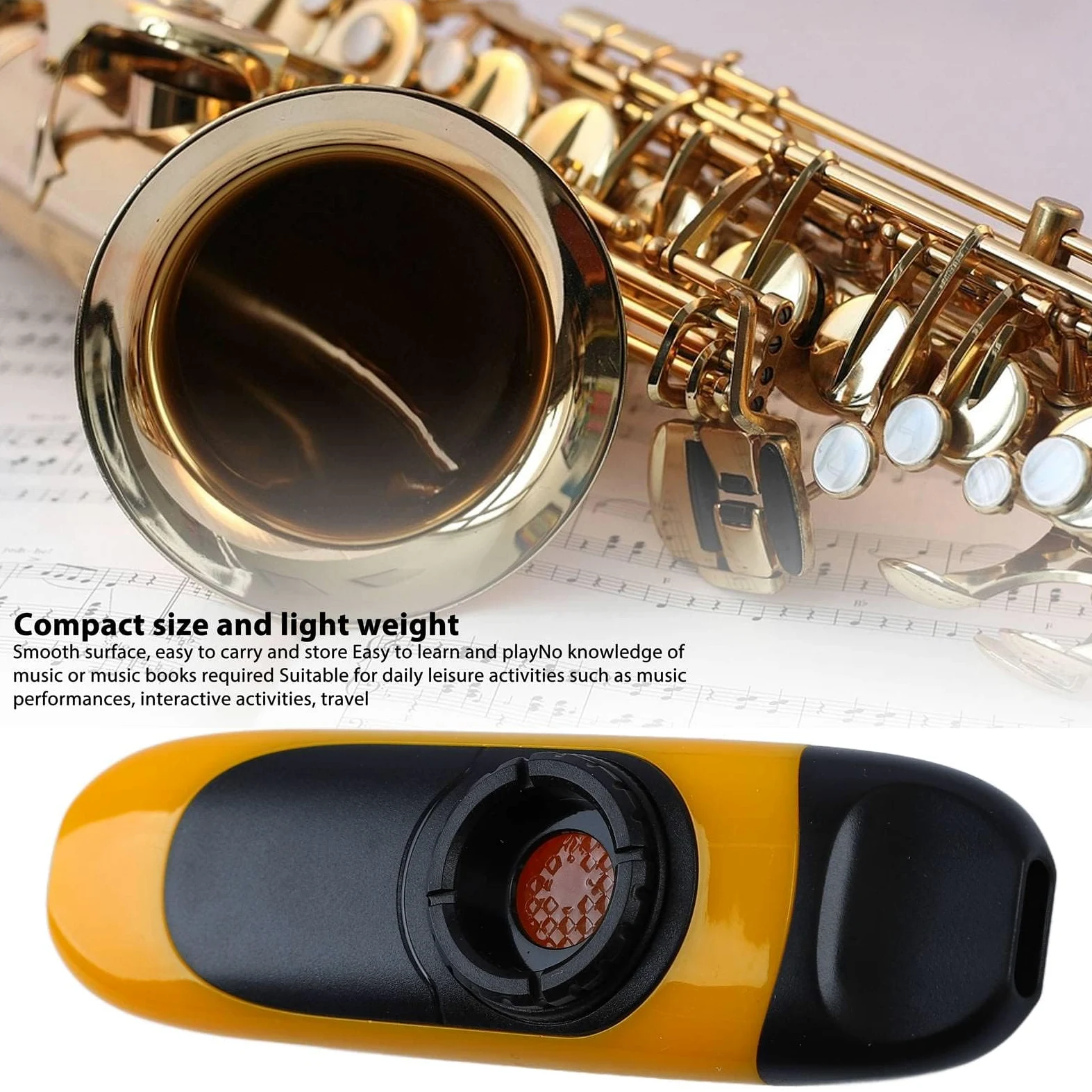 Elektryczny Kazoo 11 Cm Profesjonalny Przenośny Zestaw Kazoo z żywicy ze Stopu Aluminium z Przetwornikiem Membranowym Rejestratora Zapewniającym wydajność (Żółty)