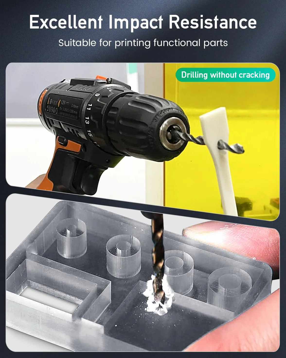 SUNLU ABS-Like żywica do drukarki 3D 3KG, 405nm standardowa fotopolimerowa żywica szybkovulkanizacyjna utwardzana światłem UV do druku LCD/DLP/SLA, nie krusząca się & wysoka precyzja, ciemnoszara