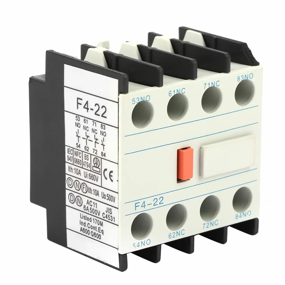 Stycznik AC LADN22 Schakelaar F4-22 z Blokiem Styków Biodrowych 2 NO 2 NC Pasujący do Sprzętu Elektrycznego