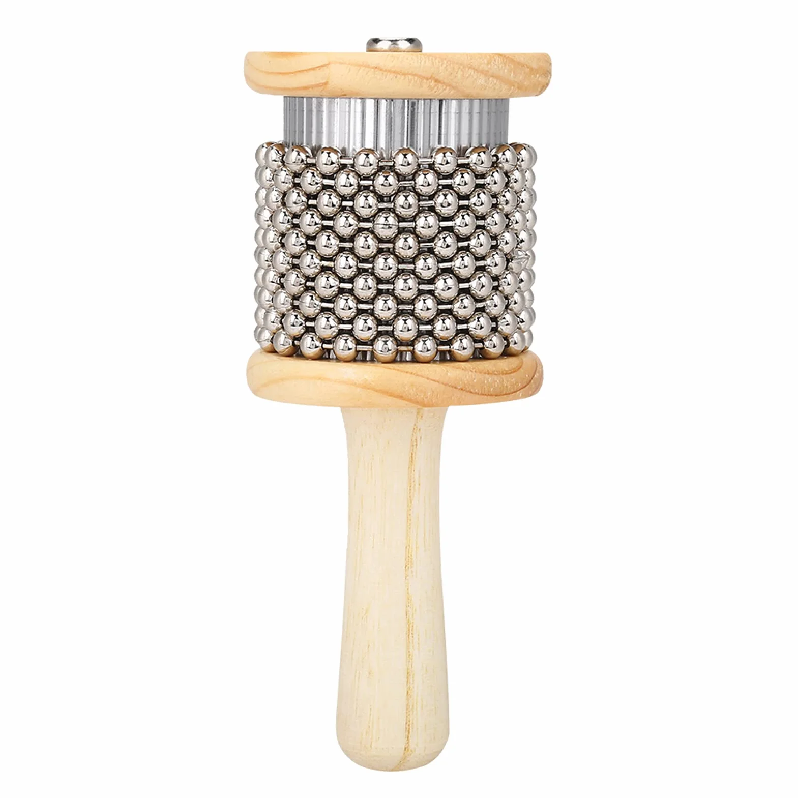 Drewniany Instrument Muzyczny Cabasa Mini Cabasa Hand Shaker Instrument Perkusyjny z Metalowymi Koralikami