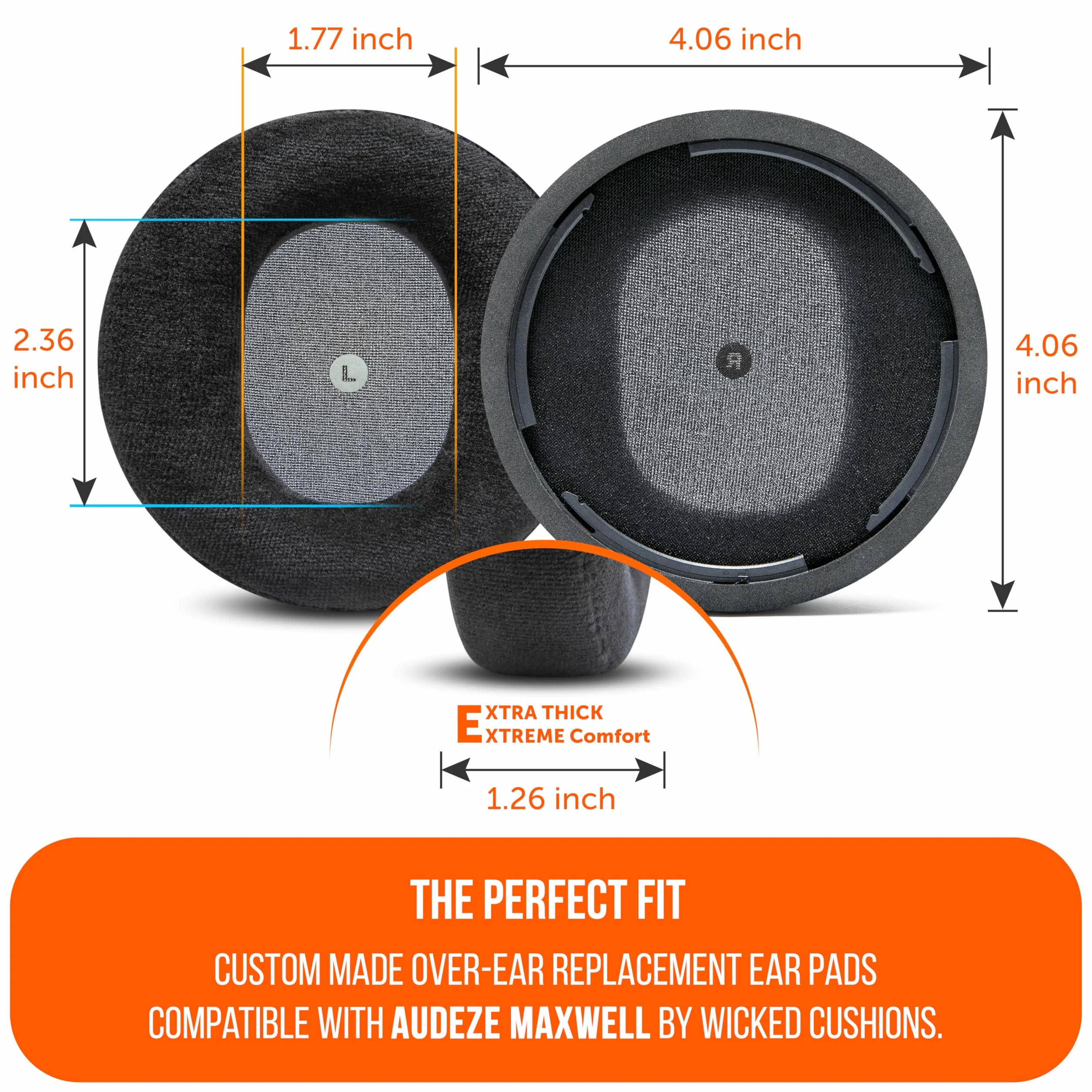 WC StealthZ Maxwell – nauszniki zorientowane na FPS do Audeze Maxwell na konsole Xbox i PS5 firmy GadgetryTech i Wicked Cushions | Lepsza precyzja dźwięku i przewiewny komfort | Black