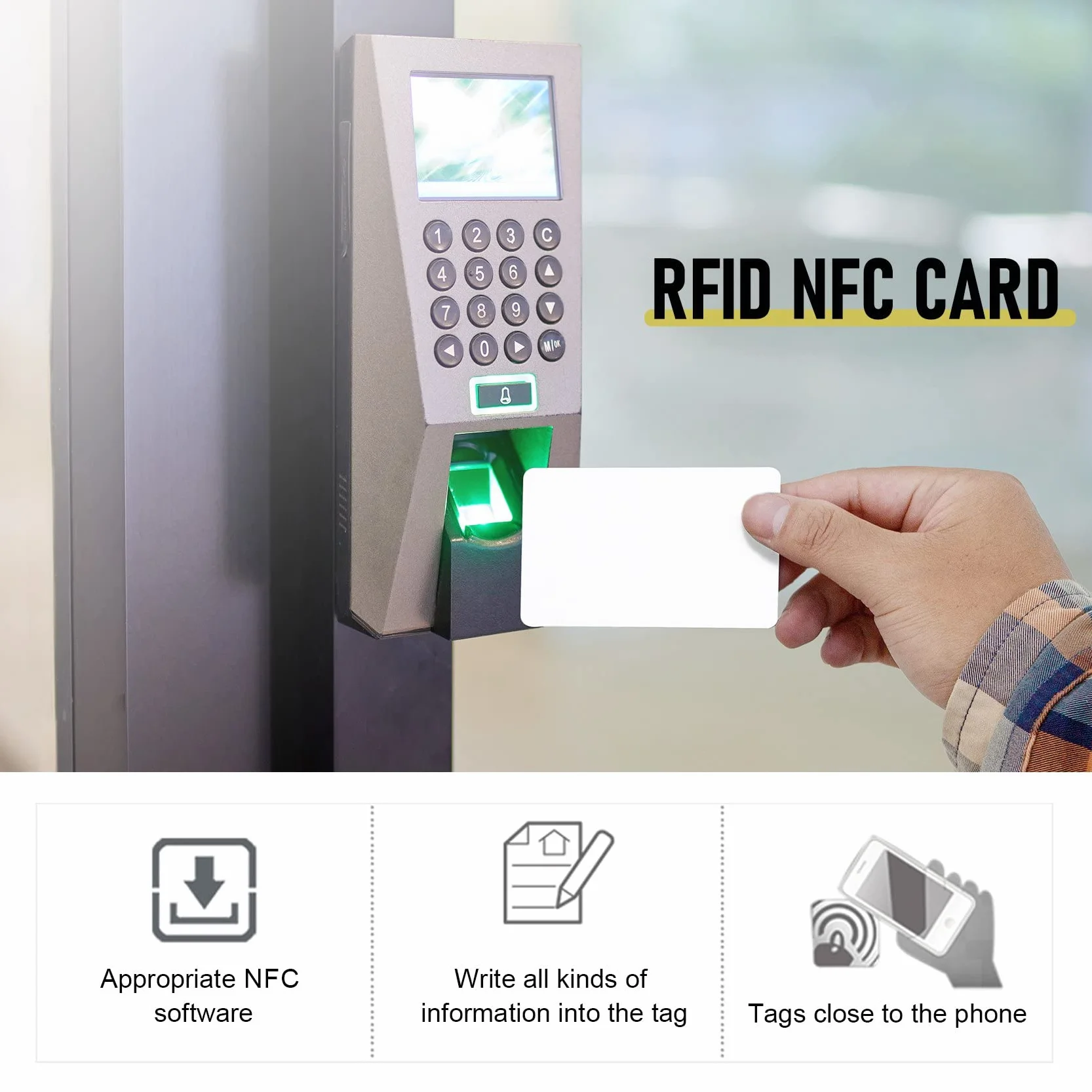 10 . RFID NFCsmart Chip Badge Clone 0 Sector Writable Tag UID Access Control Cienka karta 13,56 MHz do wielokrotnego zapisywania