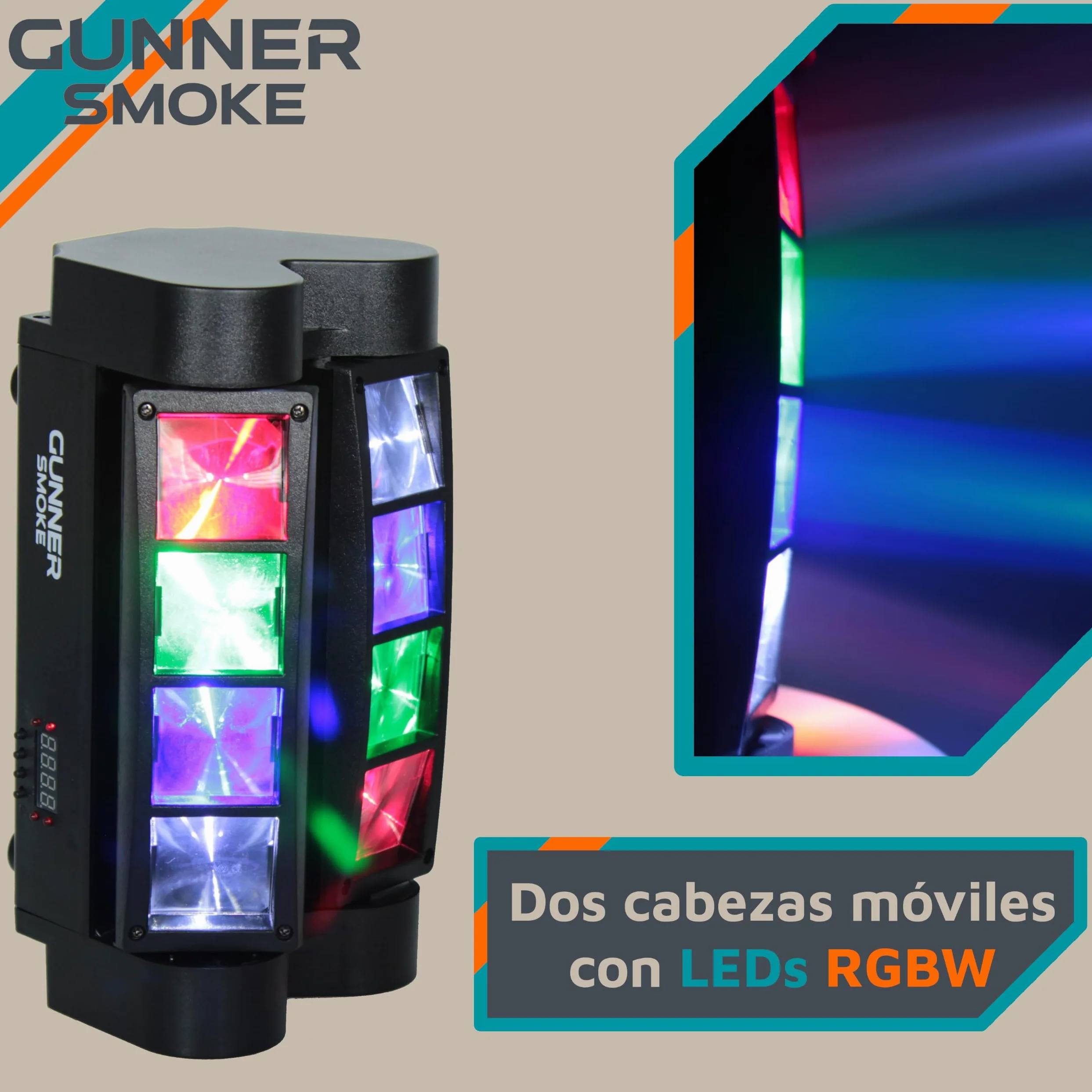Efekt Spider Beam z LED RGBW i sterowaniem DMX - Światło imprezowe, stroboskop pająka, projektor aktywowany dźwiękiem do barów, klubów, dyskotek, imprez, DJ-ów i wesel.