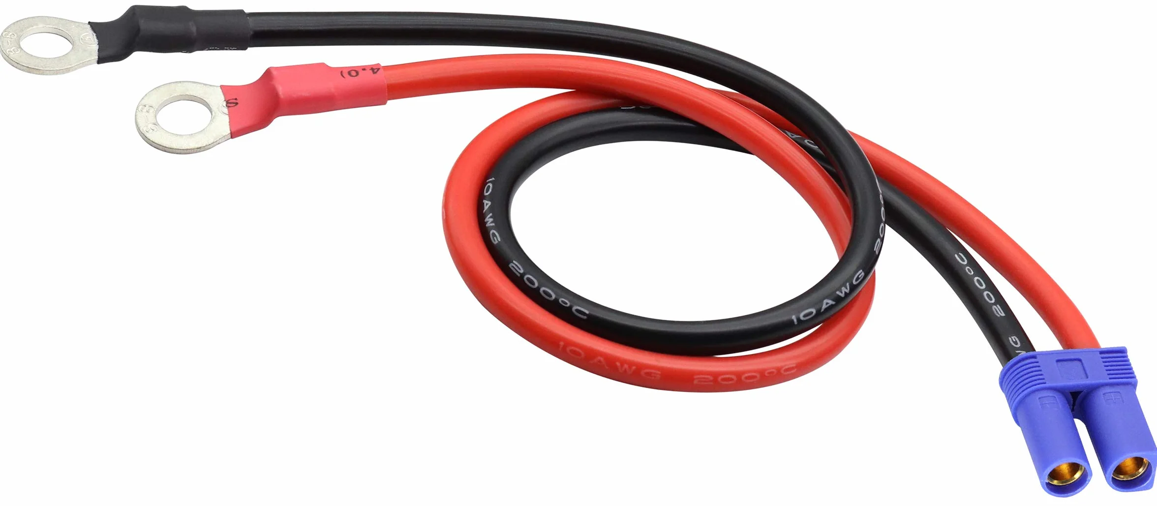 EC5 na kabel adaptera zacisku O-ring, EC5 żeński na oczko oczko, złącze przedłużające 10AWG, RC ESC, ładowarka boczna (40 cm)