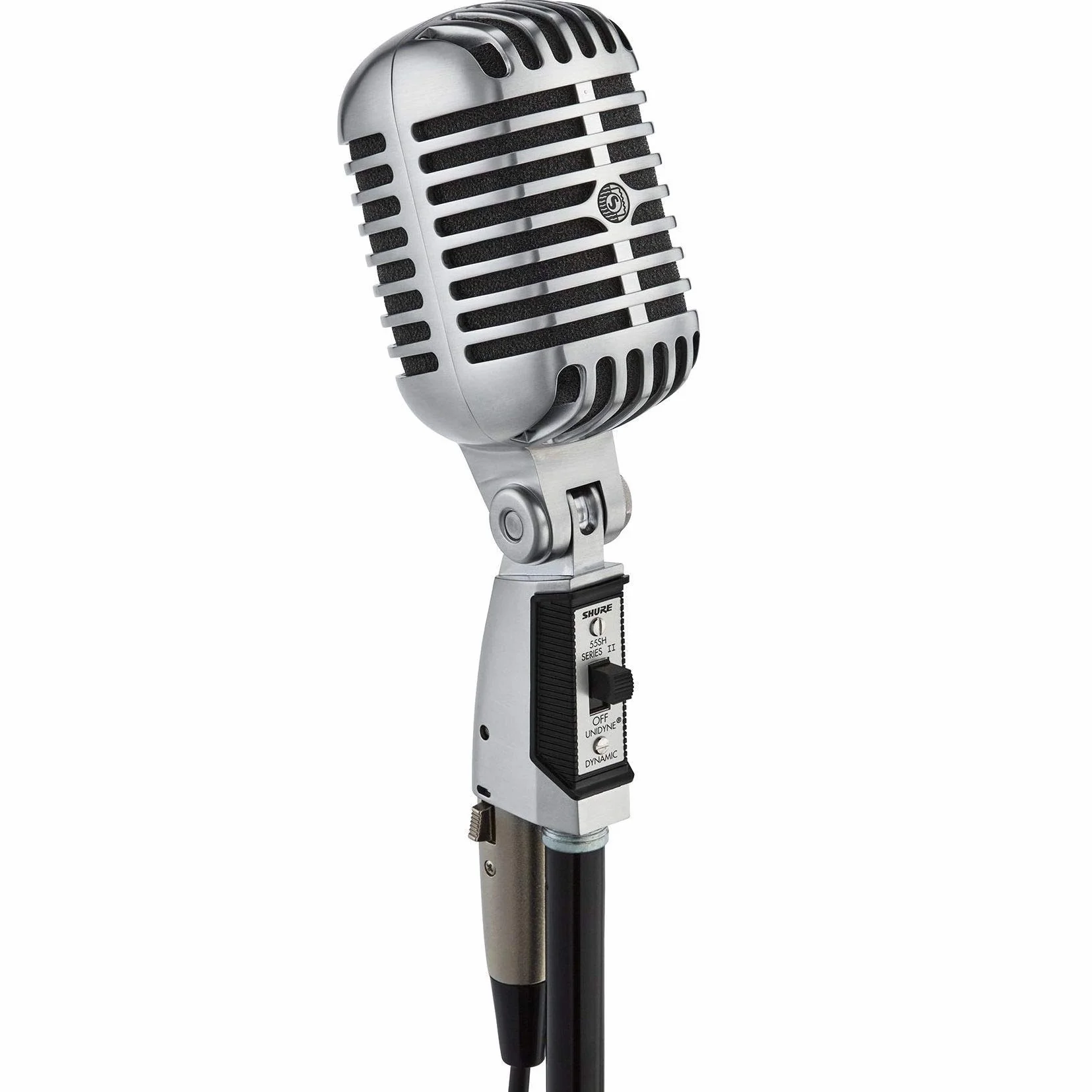 Shure 55sh Series II Iconic Unidyne Dynamiczny mikrofon wokalny, klasyczny, z kardioidalną charakterystyką kierunkową do występów na żywo, mikrofon z adapterem gwintu