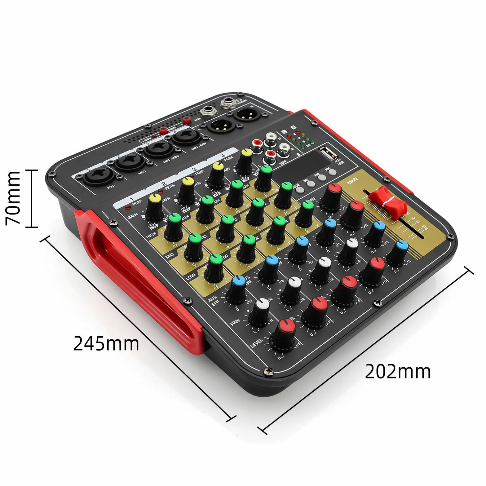Mikser audio DJ Mikser 6-kanałowy Konferencja zewnętrzna USB Procesor pogłosu zgodny z Bluetooth Śpiewaj na żywo z kartą dźwiękową Miksery