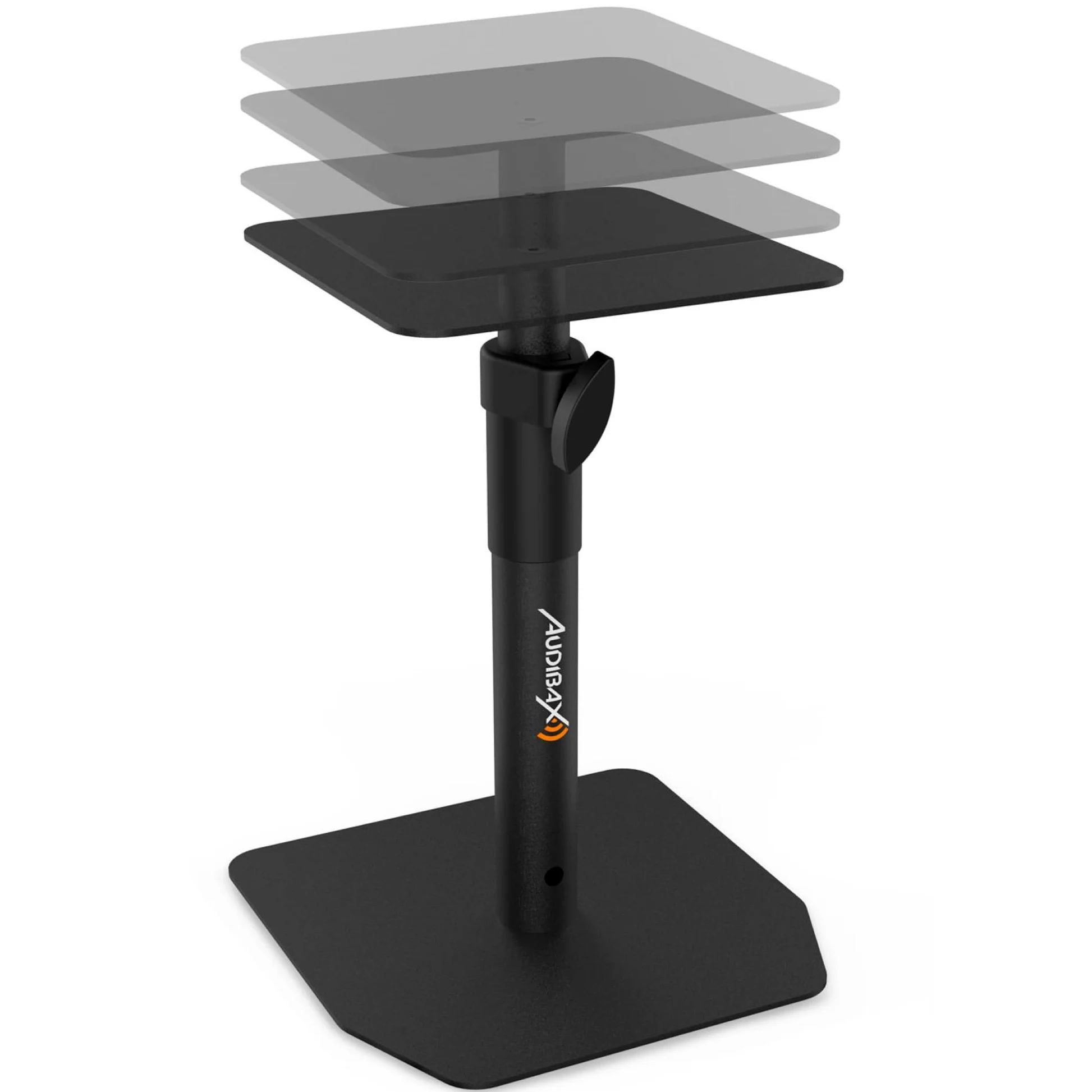 Audibax Neo STM-20 Stojak na biurko głośnikowe - Stojak na monitor studyjny - Regulowana wysokość od 30 do 37 cm - Solidna stalowa podstawa - Uniwersalna kompatybilność z głośnikami HiFi