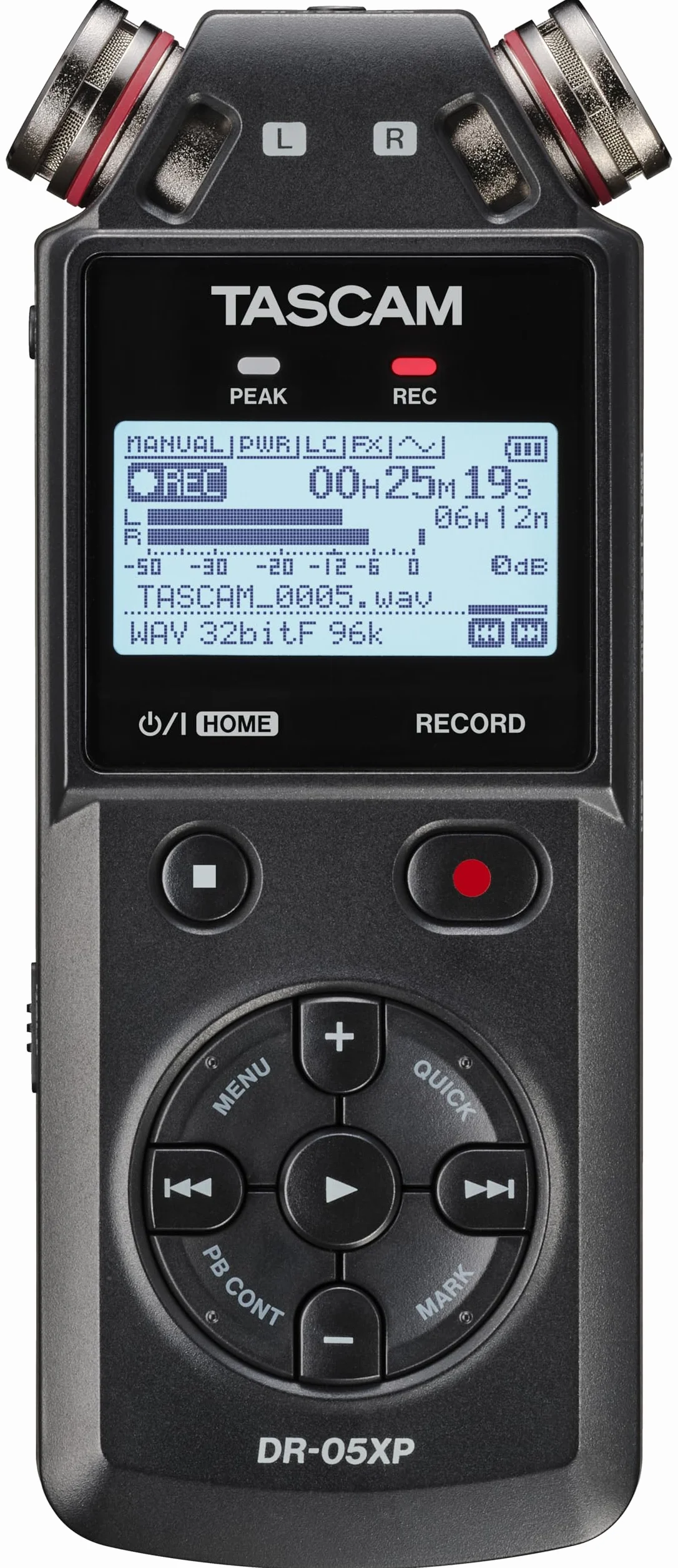 Tascam DR-05XP - 2-kanałowy 32-bitowy przenośny przenośny rejestrator ręczny z interfejsem audio USB-C