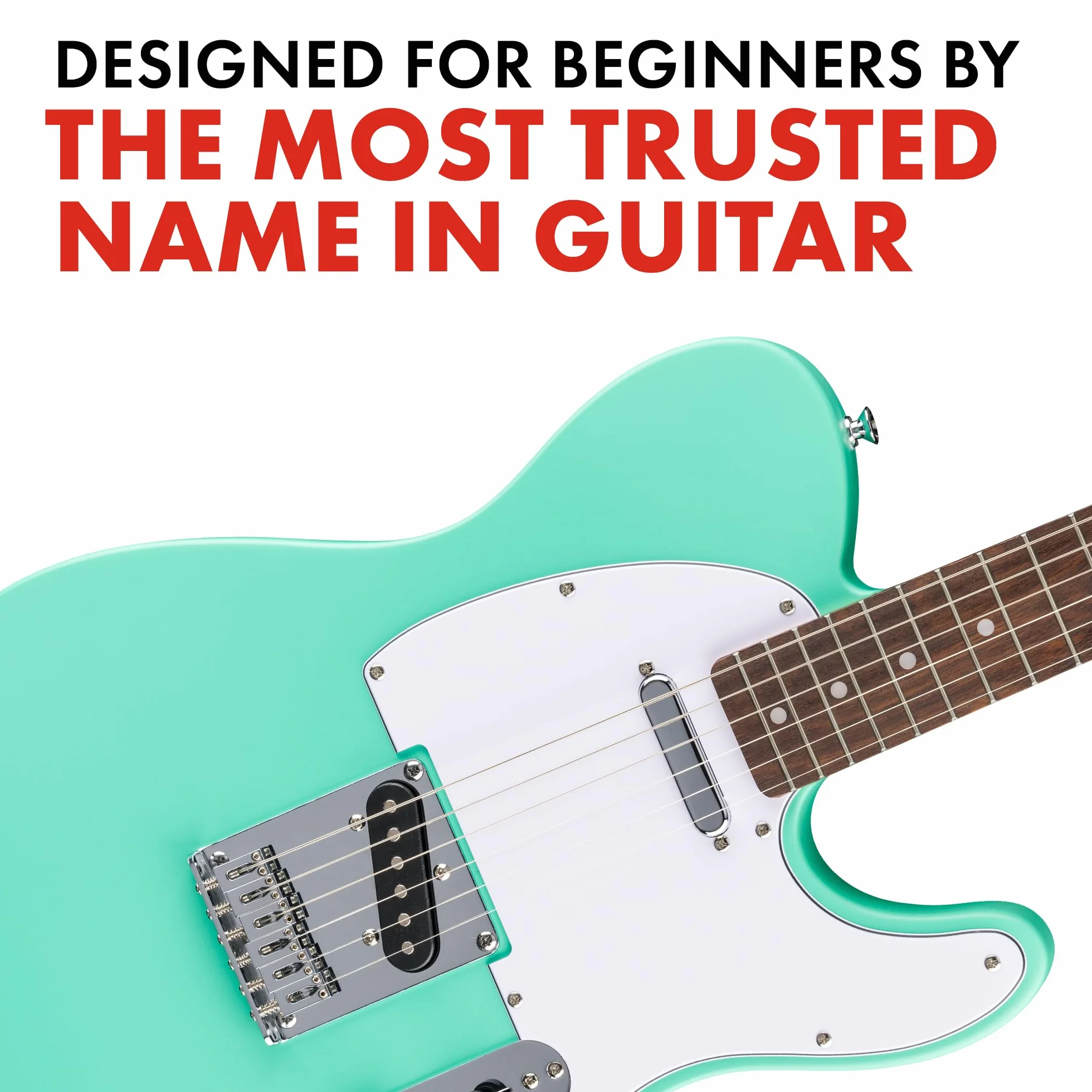 Squier by Fender Debut Collection Telecaster gitara elektryczna, podstrunnica Laurel, biała maskownica, Seafoam Green
