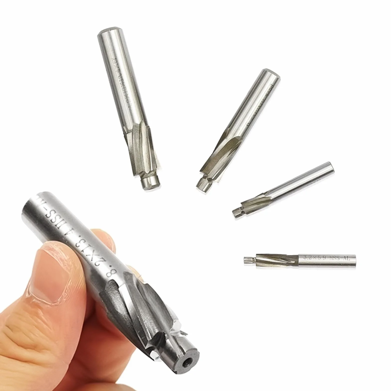 M3 M4 M5 M6 M8 Pogłębiacz do metalu 5 sztuk, HSS-AL 4 frezy frezarka końcowa frezarka, profesjonalne wiercenie rowkowe, wiertło do miedzi, aluminium, stali, żeliwa