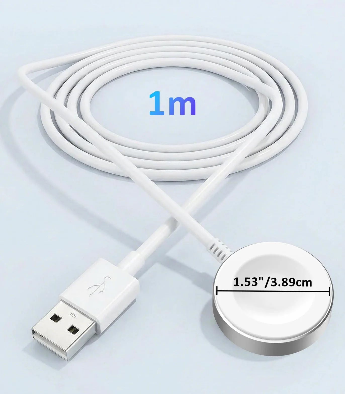 MoKo Magnetic Charger Compatible with Huawei Watch GT6/5/4/3/2 Pro/Watch 5/4/3/Fit 4/Ultimate/D2 - Standard & Pro Models, Aluminum Alloy Charger Dock with a 100 cm Charging Cable, White