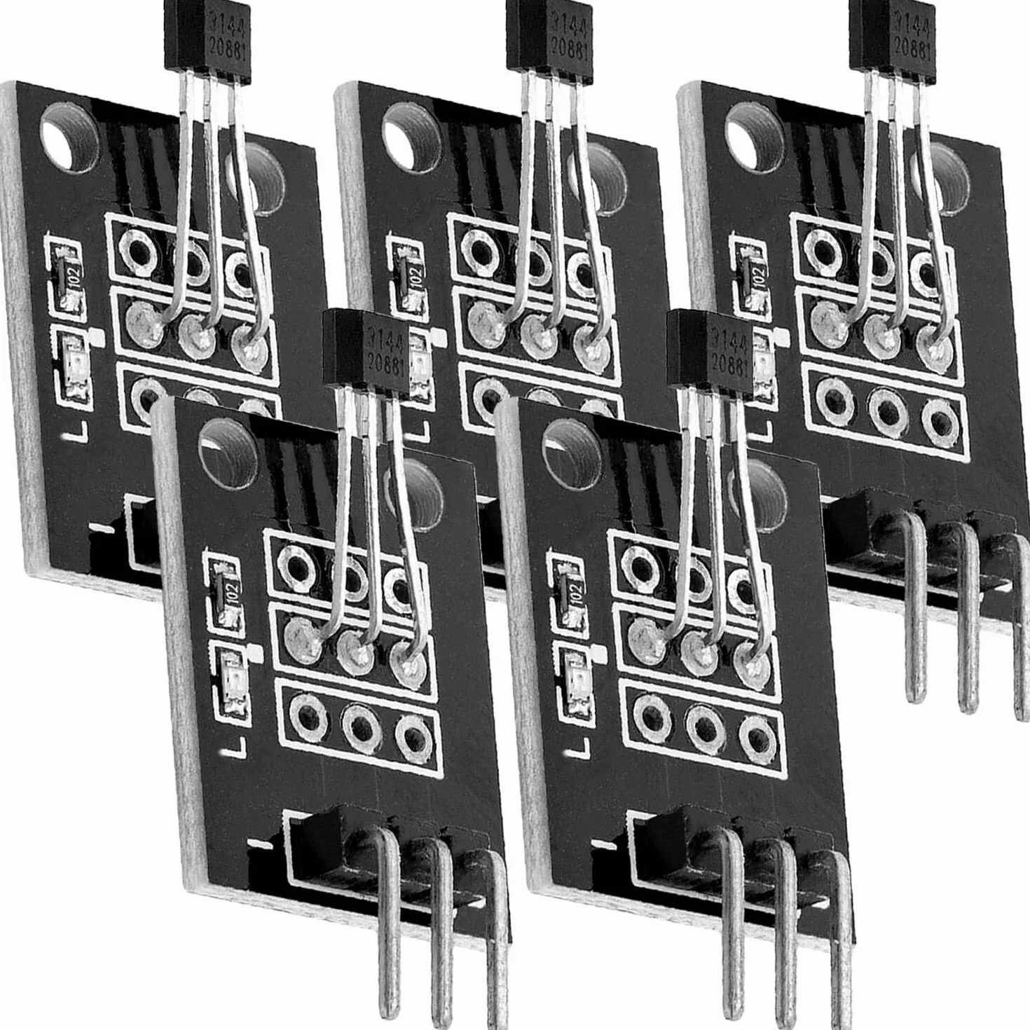 AZDelivery 5 x KY-003 Tranzystor z cyfrowym czujnikiem Halla kompatybilny z Arduino i Raspberry Pi, w tym e-book!