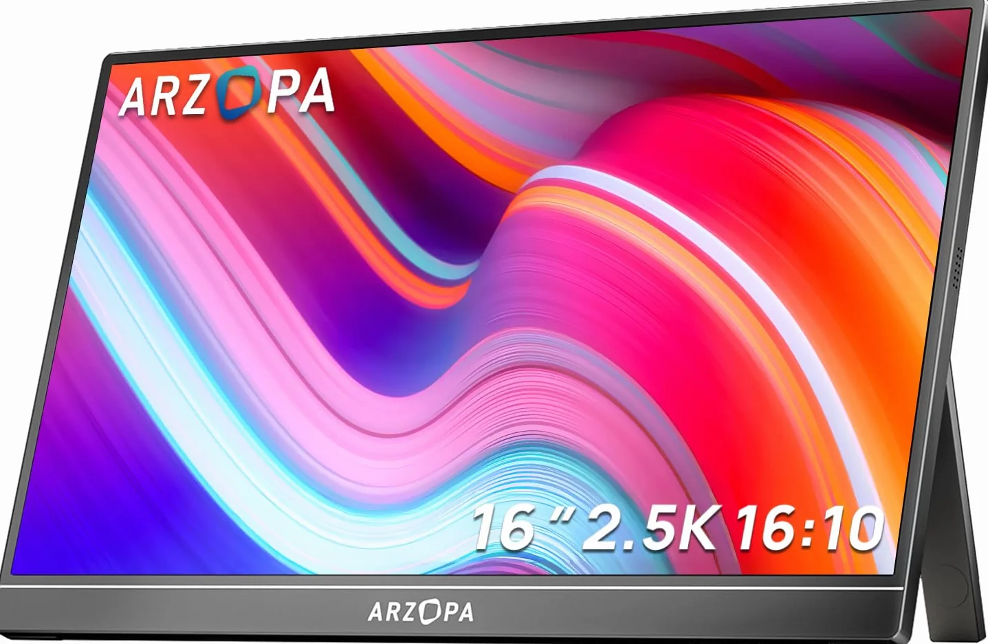 ARZOPA 16" Przenośny Monitor 2.5K | Matryca IPS 123% sRGB 400 Nit | Ekran do Pracy 16:10 do Laptopa, Mac, PC, Telefon | USB-C i HDMI - Z1RC