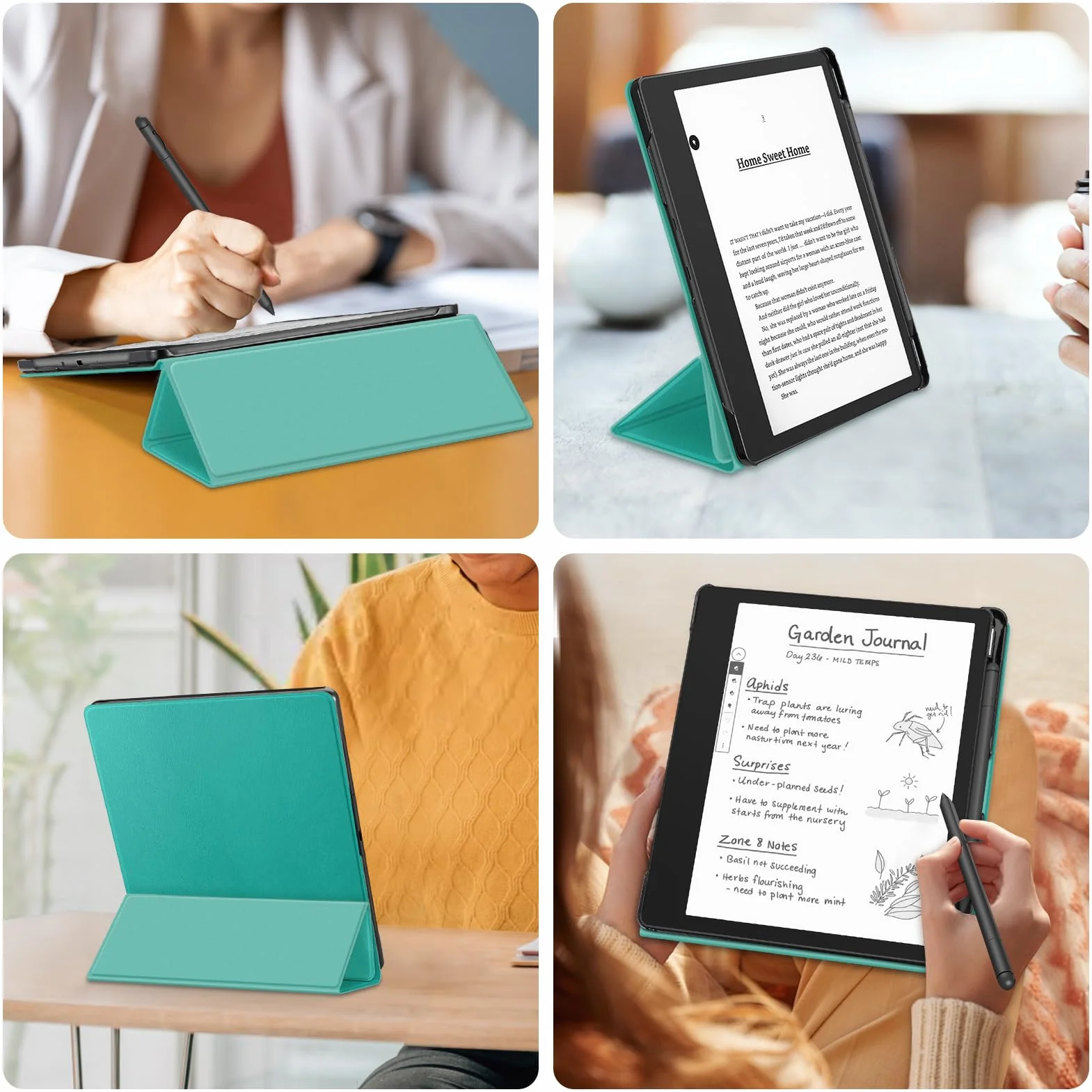 Fintie Etui do Kindle Scribe 2024/2022 - ultra cienkie, lekkie etui z uchwytem na długopis do Kindle Scribe 2024 o przekątnej ekranu 10,2", jadeitowa zieleń