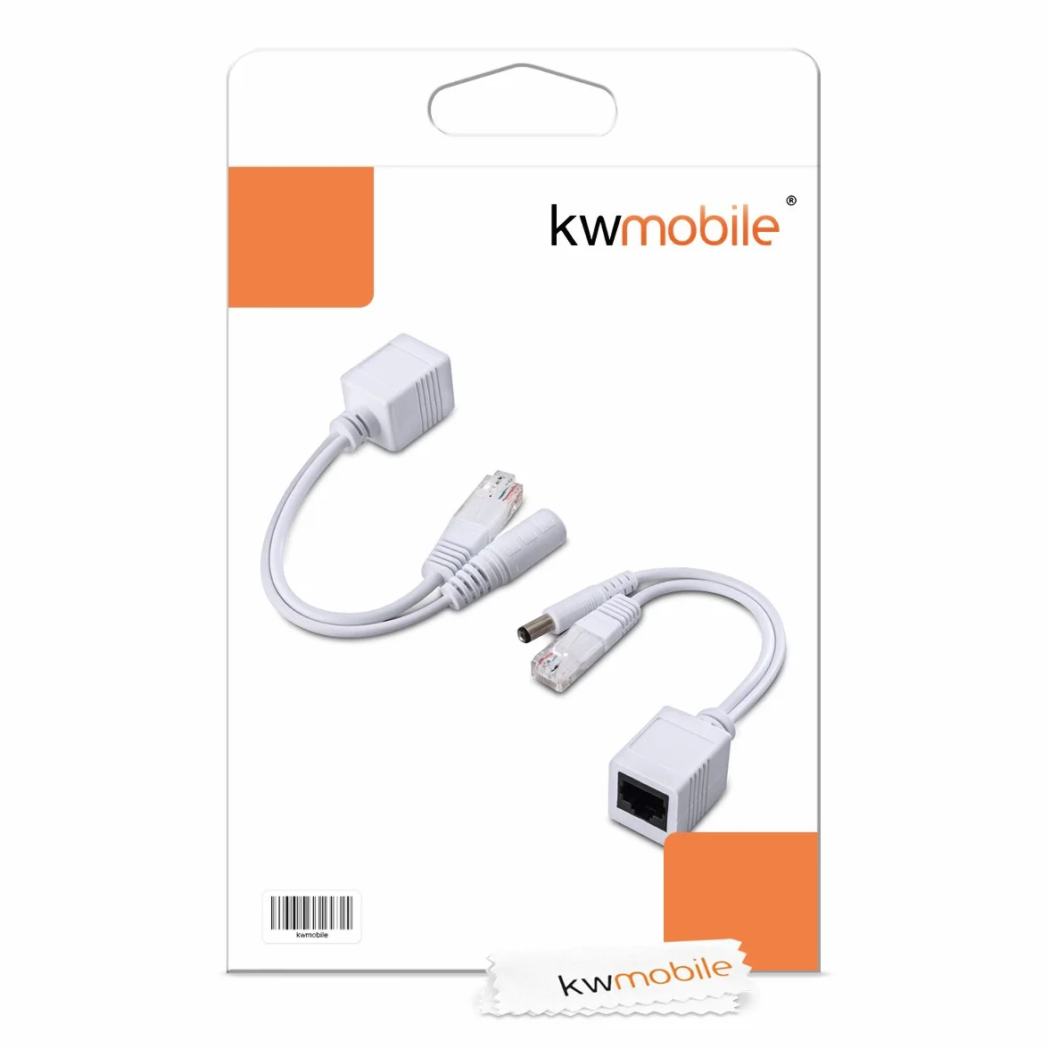 kwmobile Pasywny adapter PoE - zestaw kabli Power over Ethernet, wtryskiwacz PoE i rozdzielacz PoE z wtyczką RJ45 do kamery sieciowej