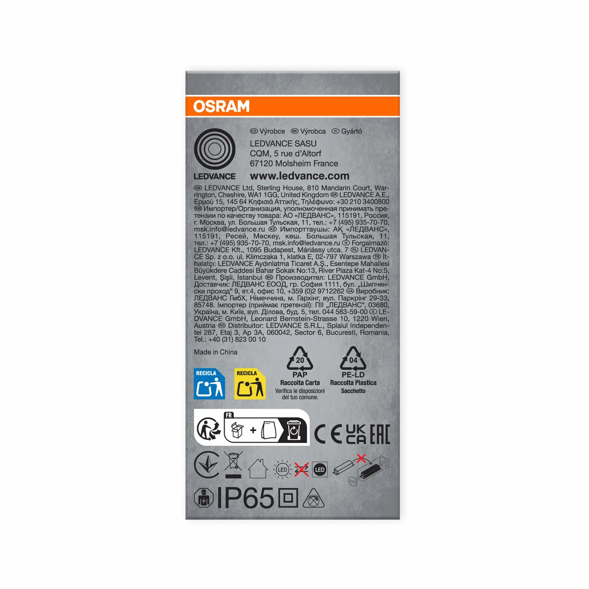 OSRAM Oprawa przeciwwilgociowa Submarine Slim 1,2M, 18W, 4000K, IP65, 1600lm, biała, obudowa z poliwęglanu, długość 1245 mm, do piwnic i warsztatów