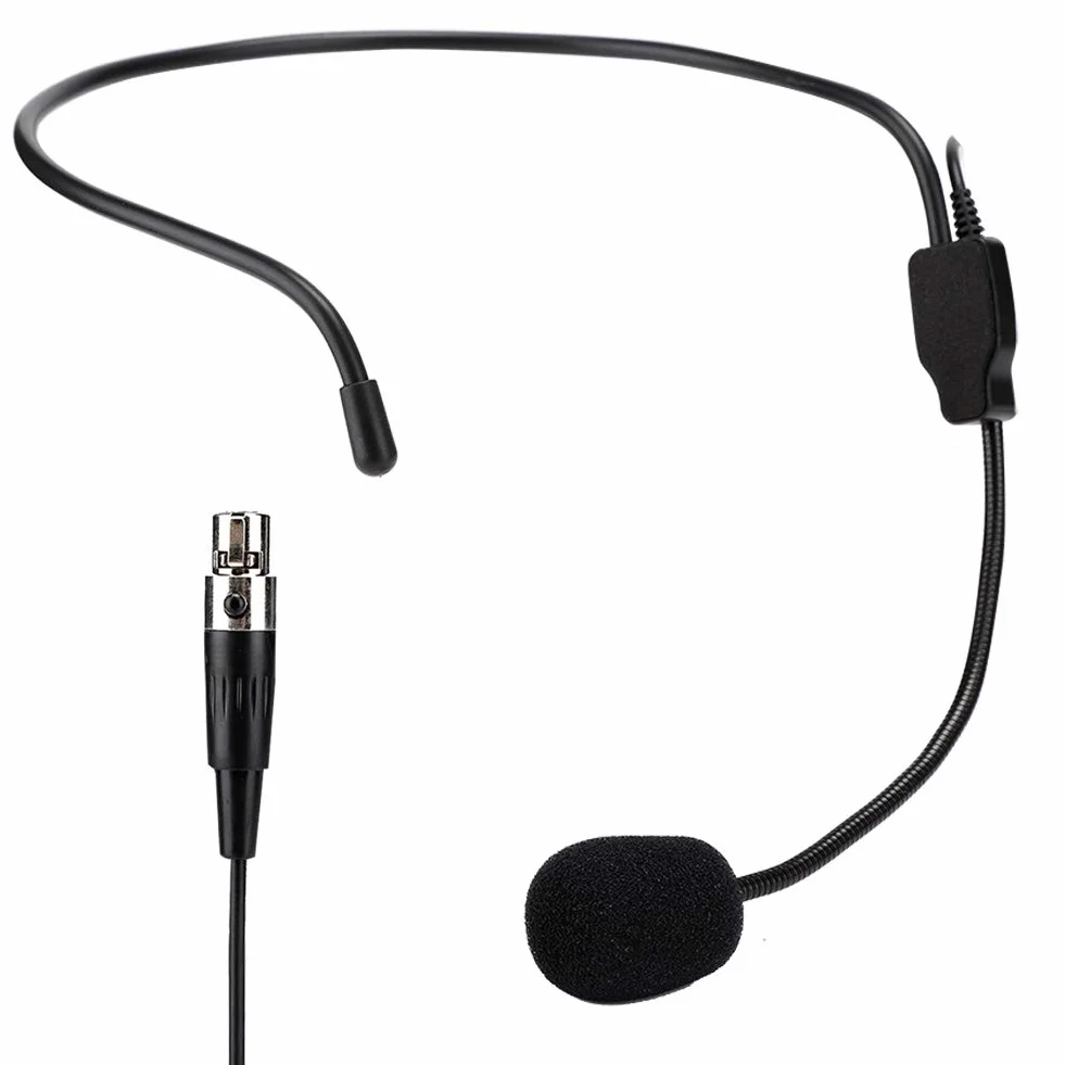 Zestaw Słuchawkowy Mini XLR Mic, Zestaw Słuchawkowy XLR, Mikrofony, Mini XLR 3 Piny TA3F Wtyczka Profesjonalny Bezprzewodowy Nakrycia Głowy Mikrofon Zestaw Słuchawkowy z Mikrofonem