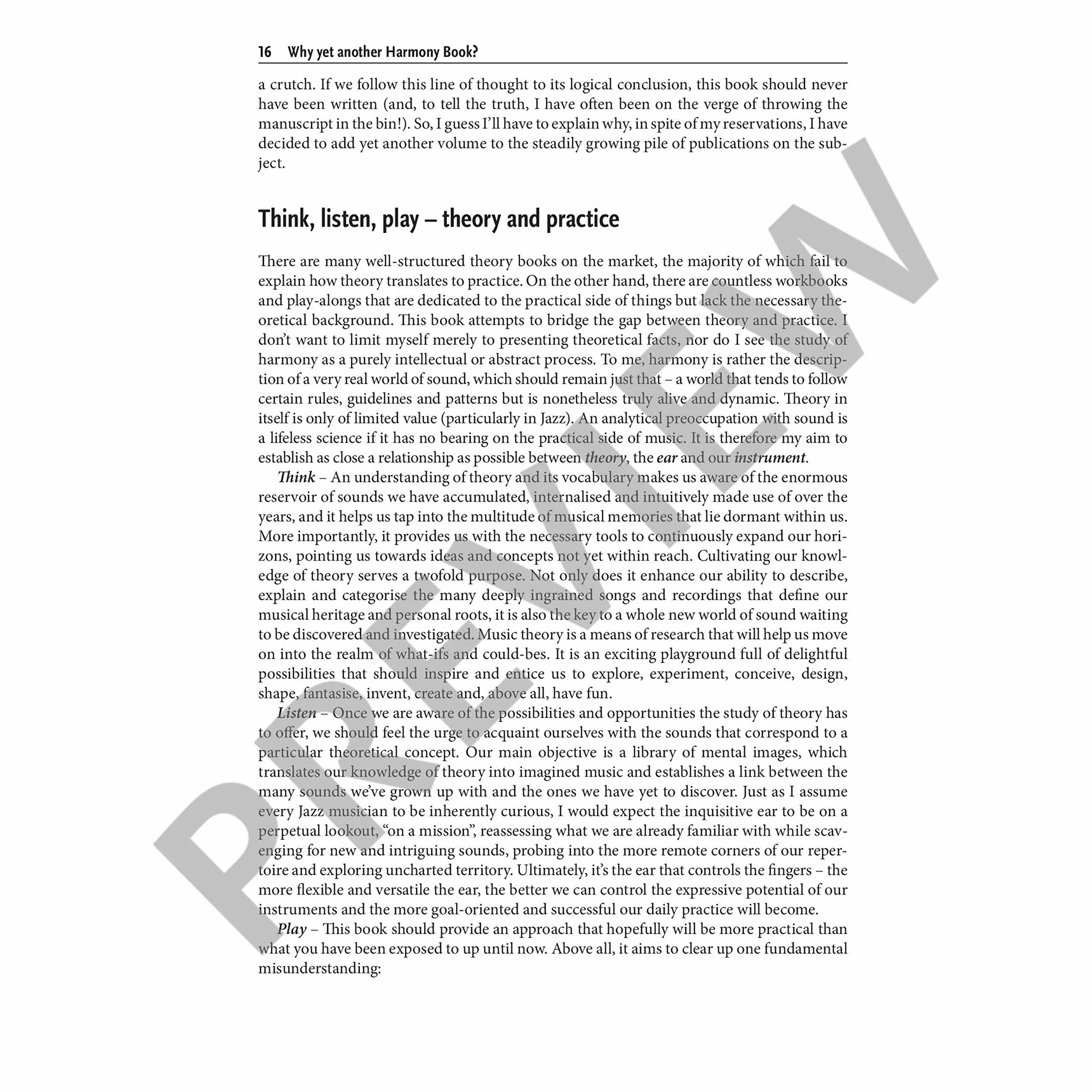 Jazz Harmony: Think - Listen - Play: A Practical Approach
