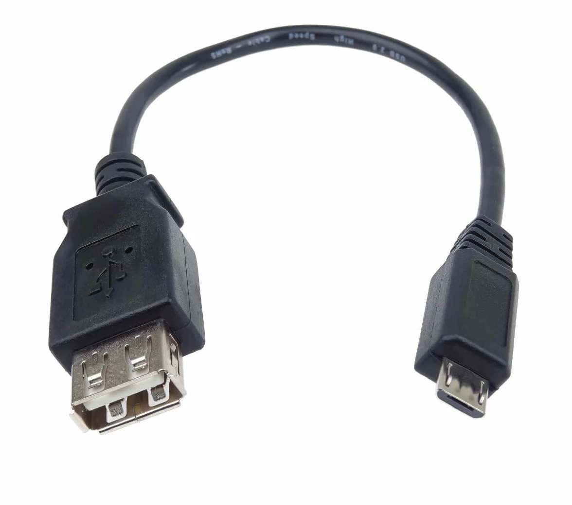 PremiumCord Kabel Przejściowy USB (Żeński/Męski), USB Typu A Żeński na Typ Micro Męski, Wysoka Prędkość 480 mbit/s, Czarny, 20 cm, OTG