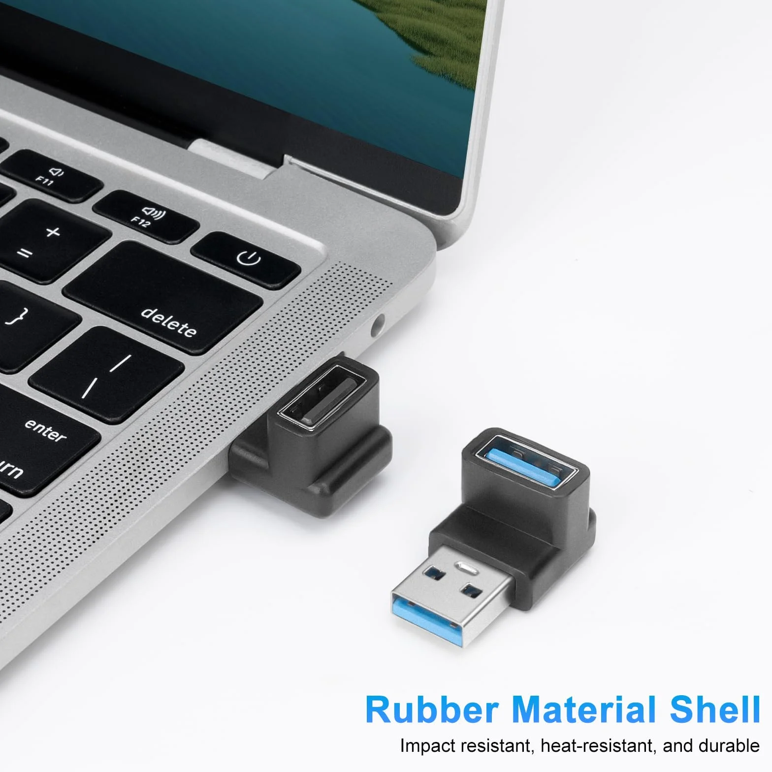 Adapter USB 3.0 90 stopni (opakowanie 2 sztuk), wysoki i niski kąt typu A męski na żeński USB-A, łącznik kątowy, konwerter szybkiego ładowania OTG (USB3.0 góra/dół)