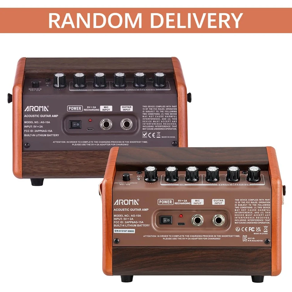 AG-15A 15W przenośny wzmacniacz gitarowy akustyczny wzmacniacz BT głośnik wbudowany akumulator z interfejsem mikrofonu, wzmacniacz gitarowy