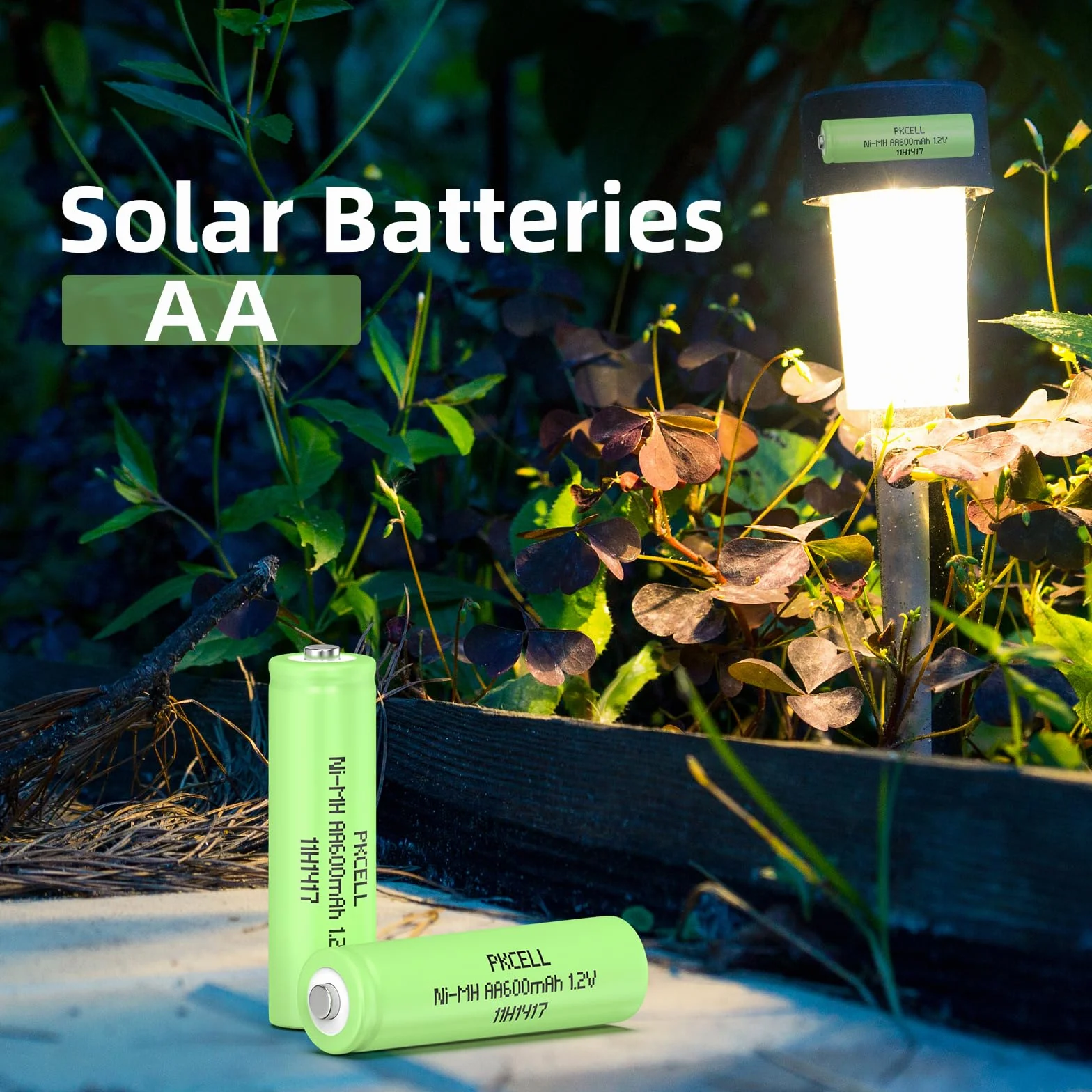 PKCELL AA Akumulatorowe baterie NIMH 1,2V 600mAh do lamp solarnych, zabawek, 12 sztuk