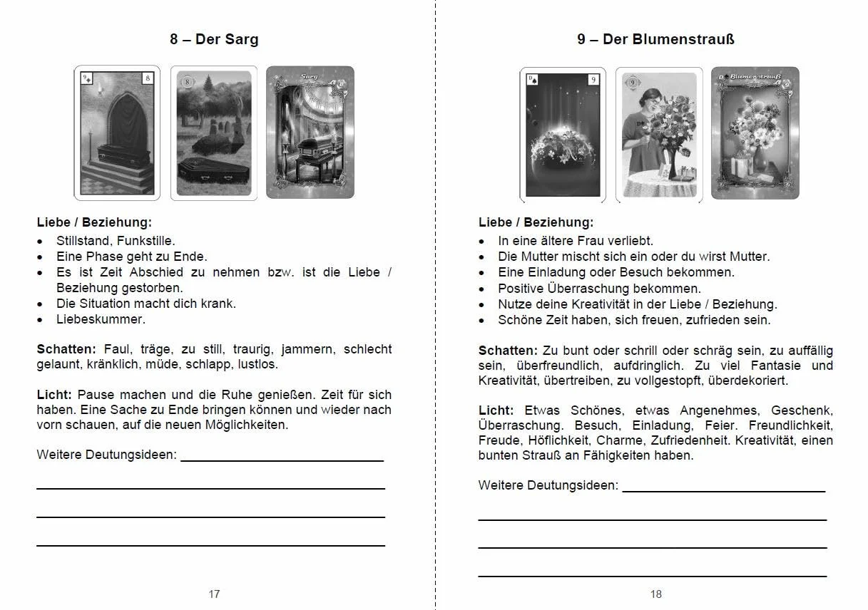 Lenormand Liebe: Meine und deine Lenormandkarten Deutungen und Legesysteme zum Thema Liebe