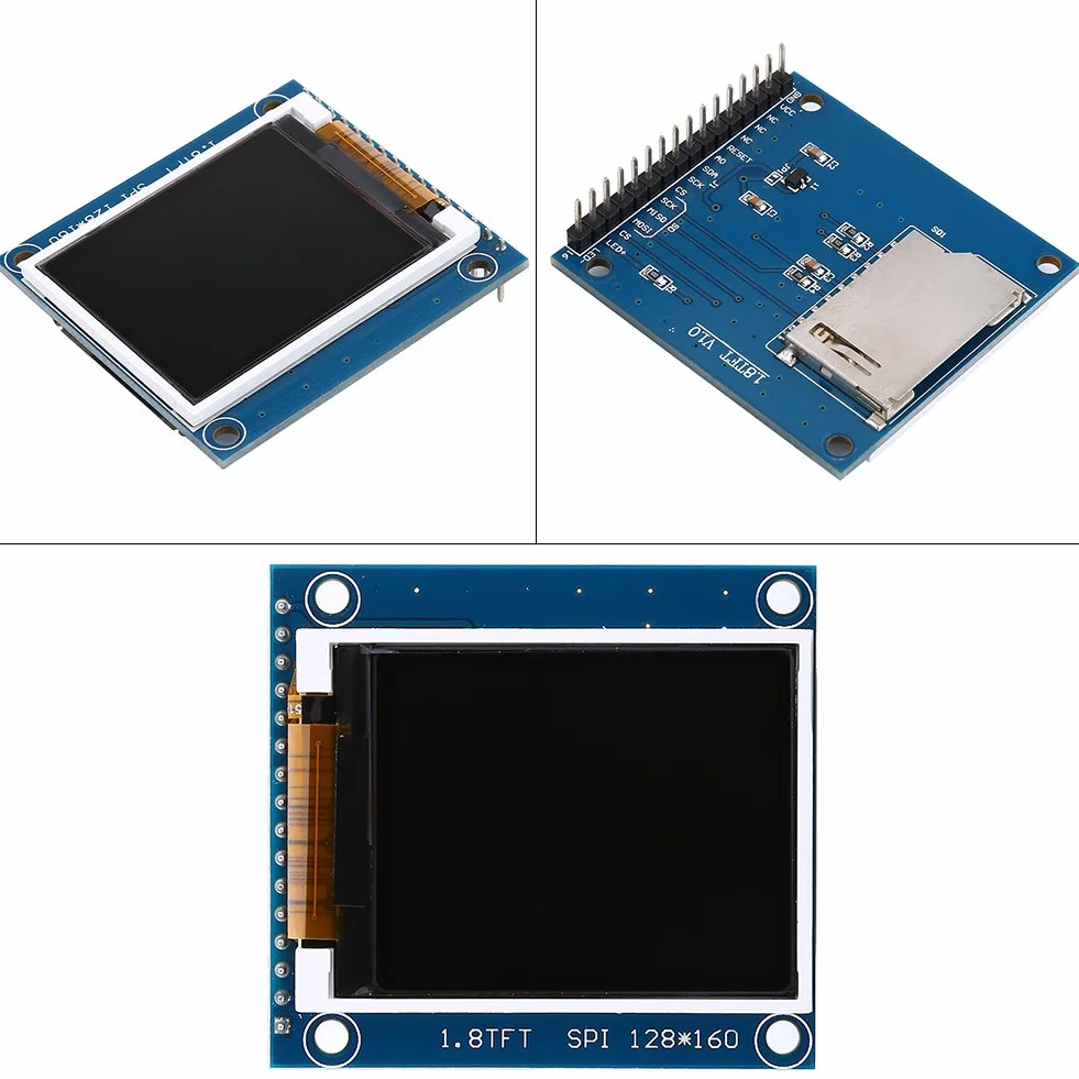 Moduł wyświetlacza LCD, Asixx 1,8" TFT Serious kolorowy moduł LCD z gniazdem PCB SD Kompatybilny z interfejsem 1602 dla modułu kolorowego wyświetlacza LCD, entuzjastów LCD i uczniów SCM