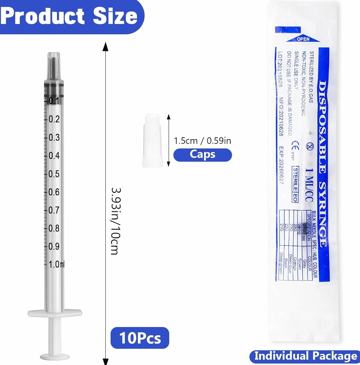 Strzykawka z tworzywa sztucznego Luer, 10 sztuk, 1 ml, bez igły, do uzupełniania i pomiaru oleju, aplikator kleju płynów, do karmienia zwierząt domowych, laboratorium